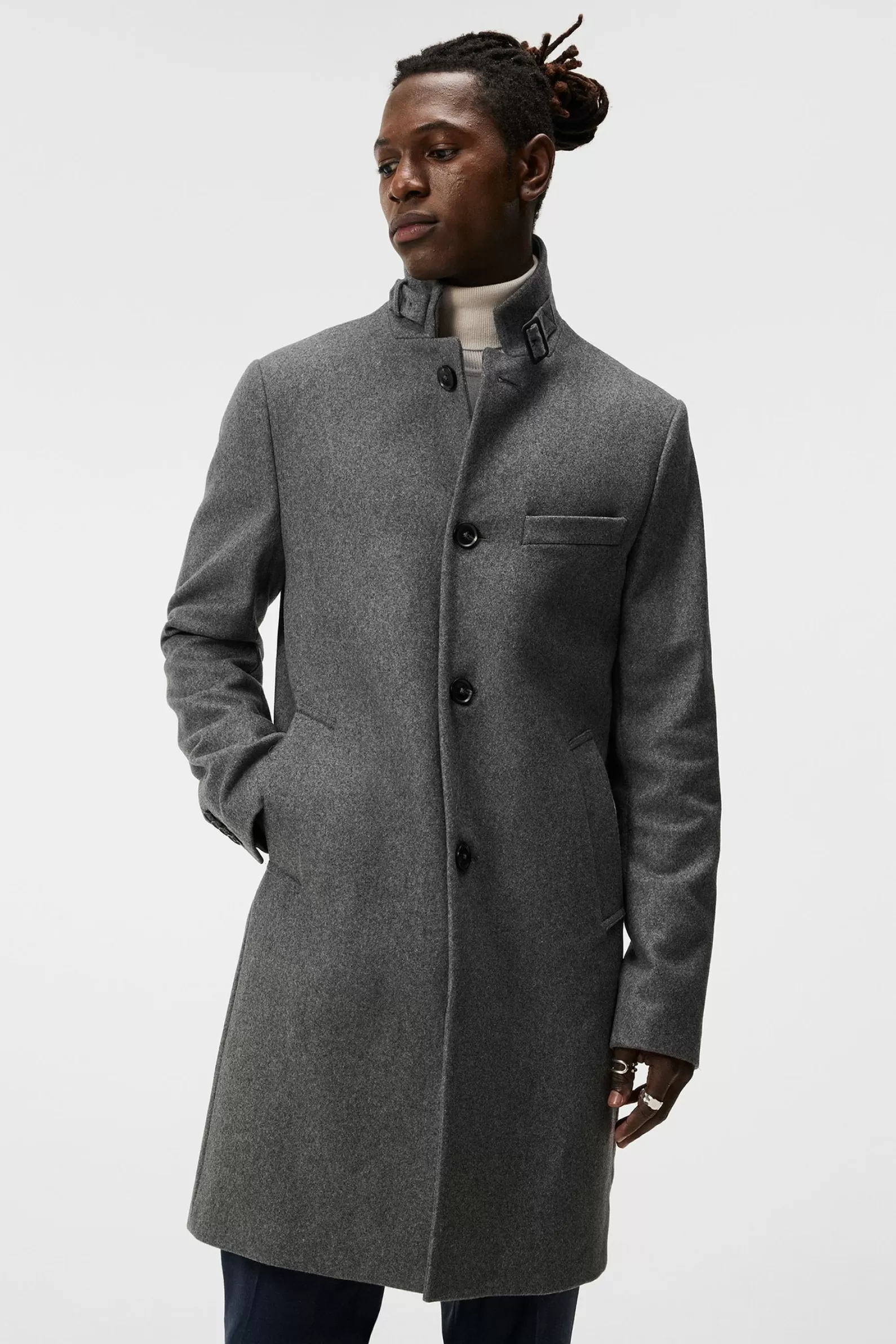 J.Lindeberg Holger Melton Coat Black*MÄN Jackor | Rockar