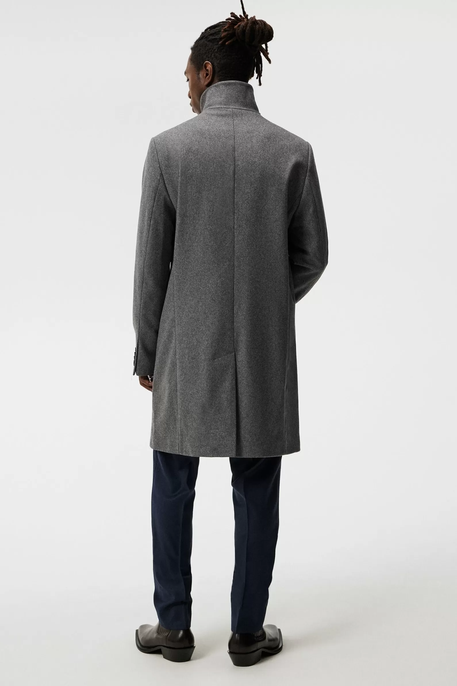 J.Lindeberg Holger Melton Coat Mid Grey Melange*MÄN Jackor | Rockar