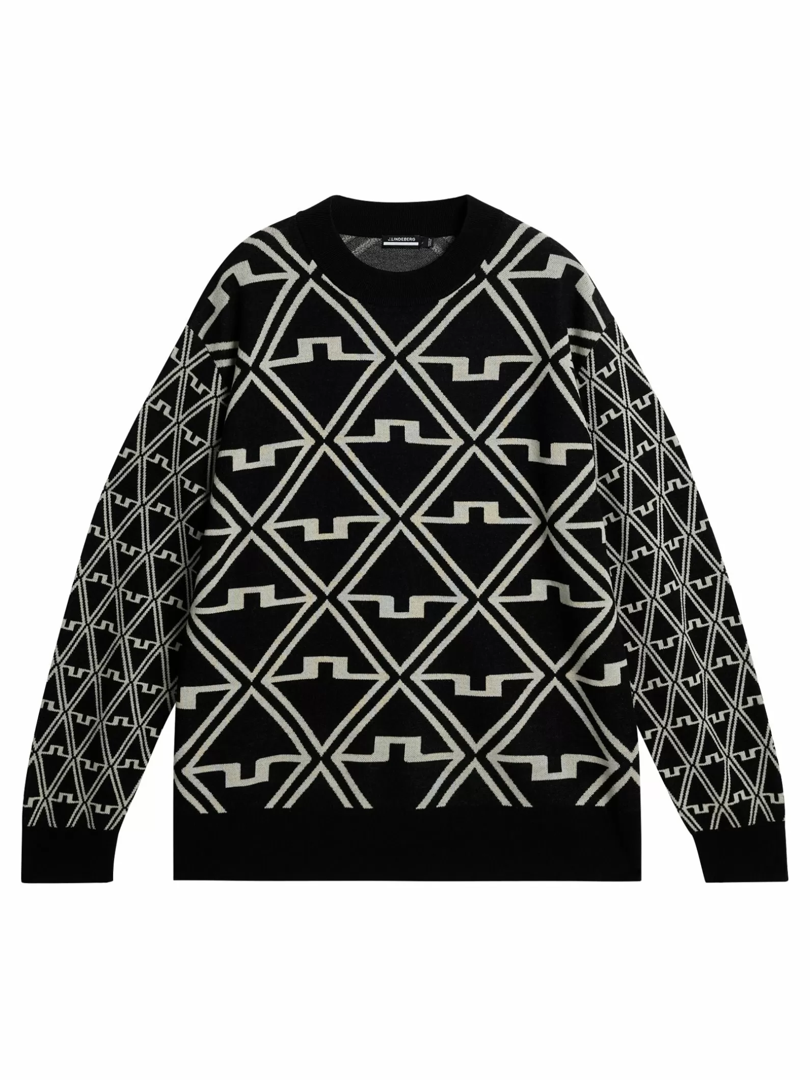 J.Lindeberg Isaac Jacquard Knitted Sweater Black*MÄN Stickat