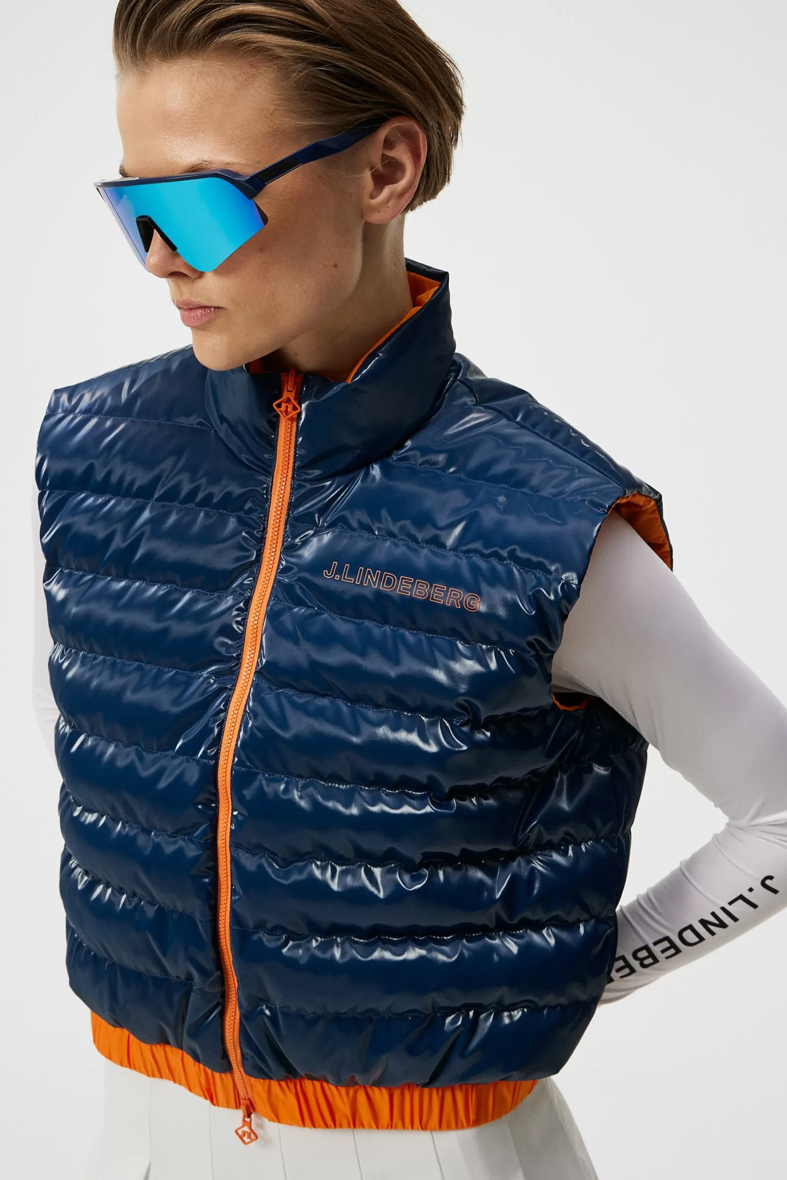 J.Lindeberg Isla Reversible Vest Estate Blue*KVINNOR Gilets