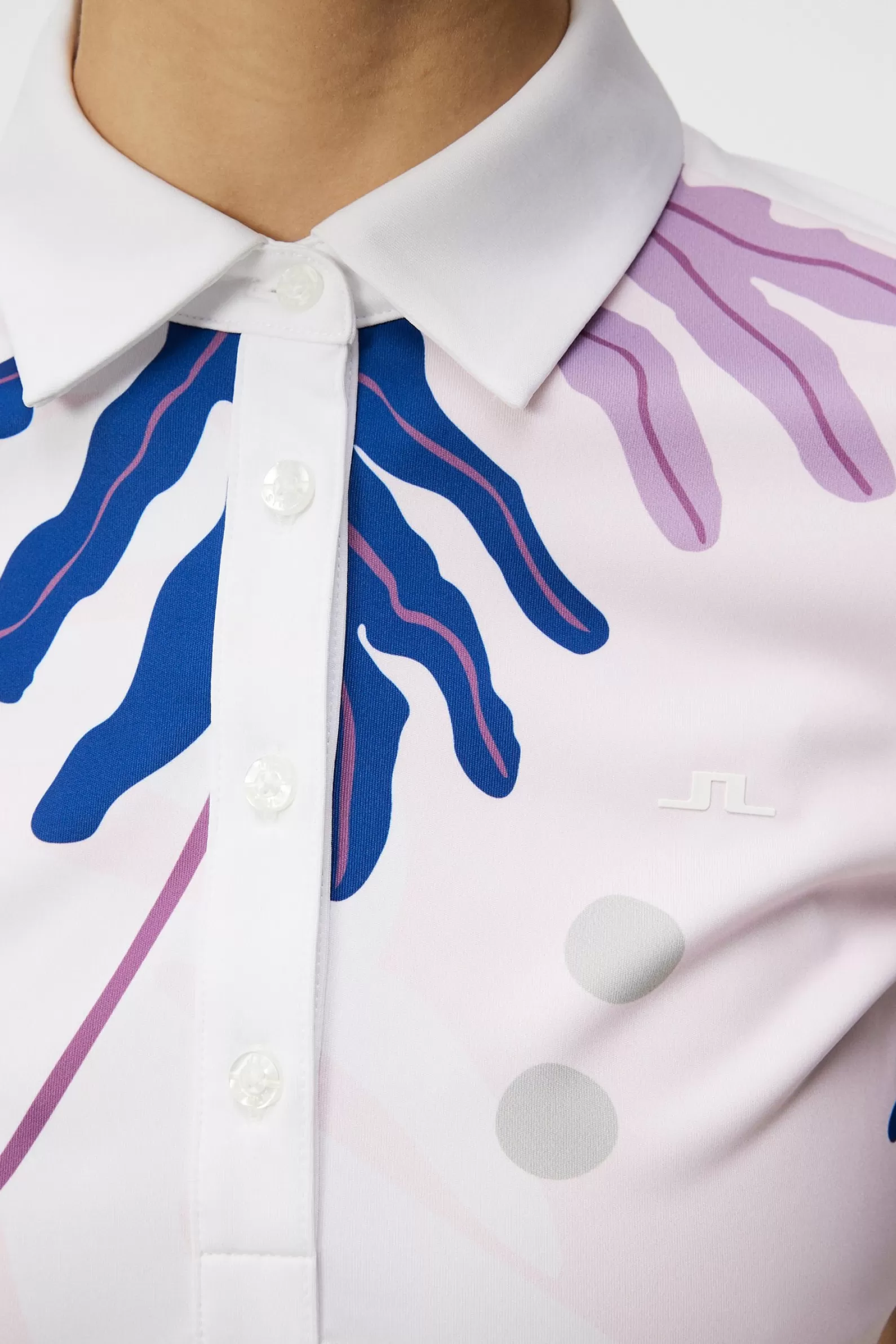 J.Lindeberg Jada Print Polo Paradise Monstera Pink*KVINNOR Polotröjor