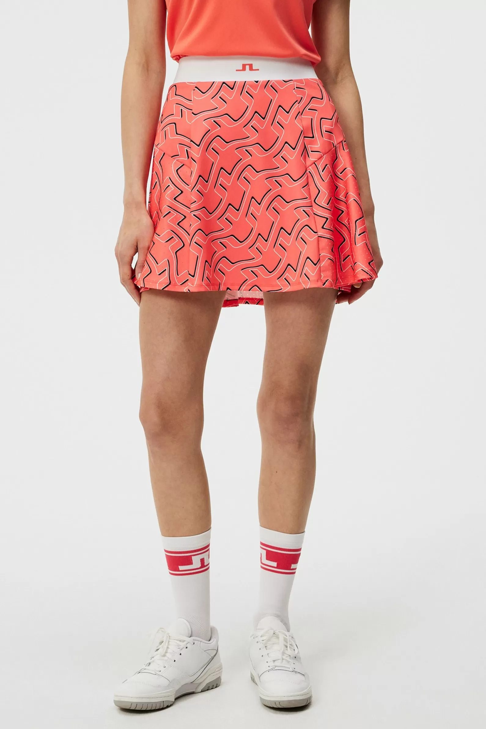 J.Lindeberg Jane Print Skirt Outline Bridge Wave Coral*KVINNOR Kjolar