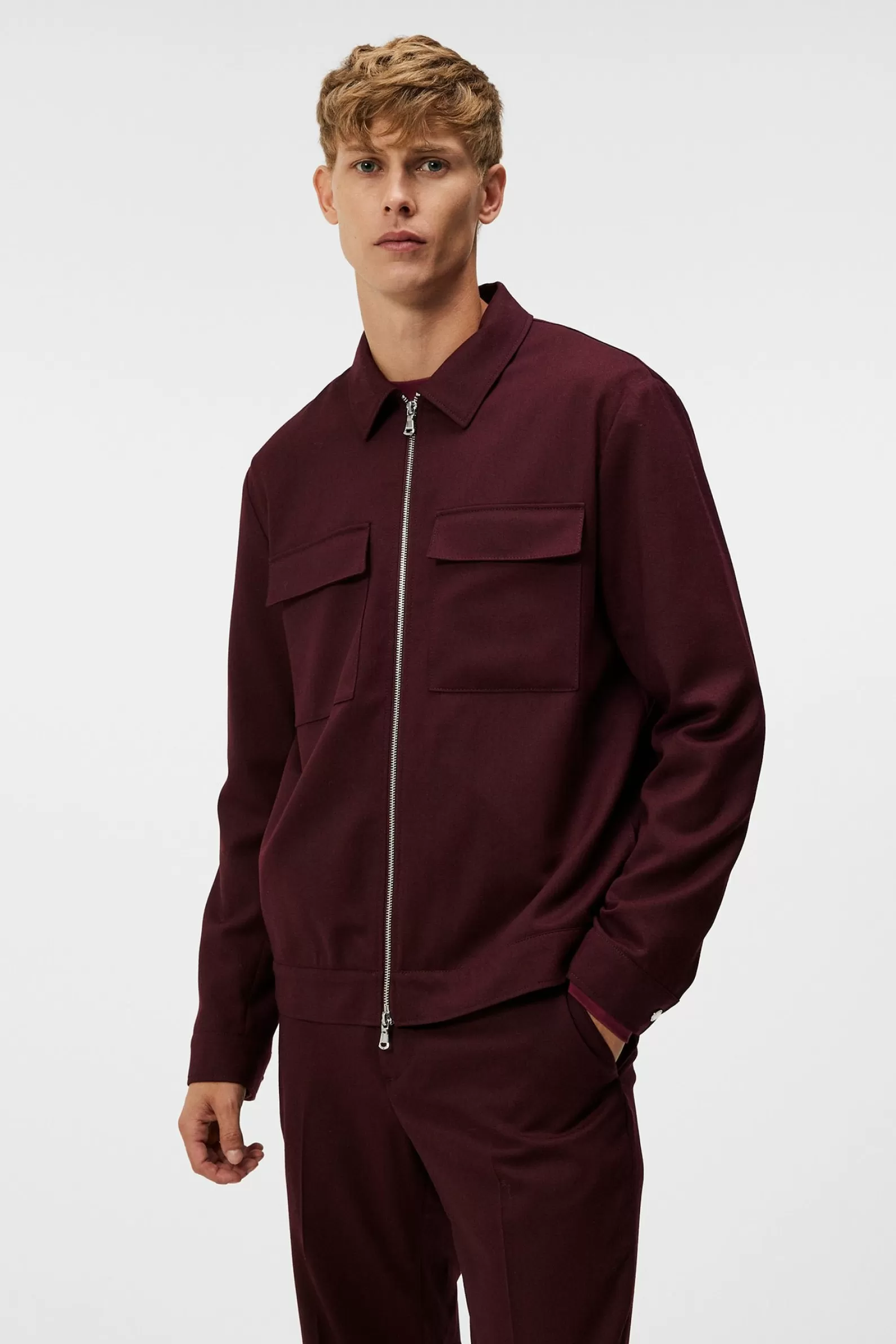 J.Lindeberg Jarod Wr Flannel Overshirt Zinfandel*MÄN Jackor | Övertröjor