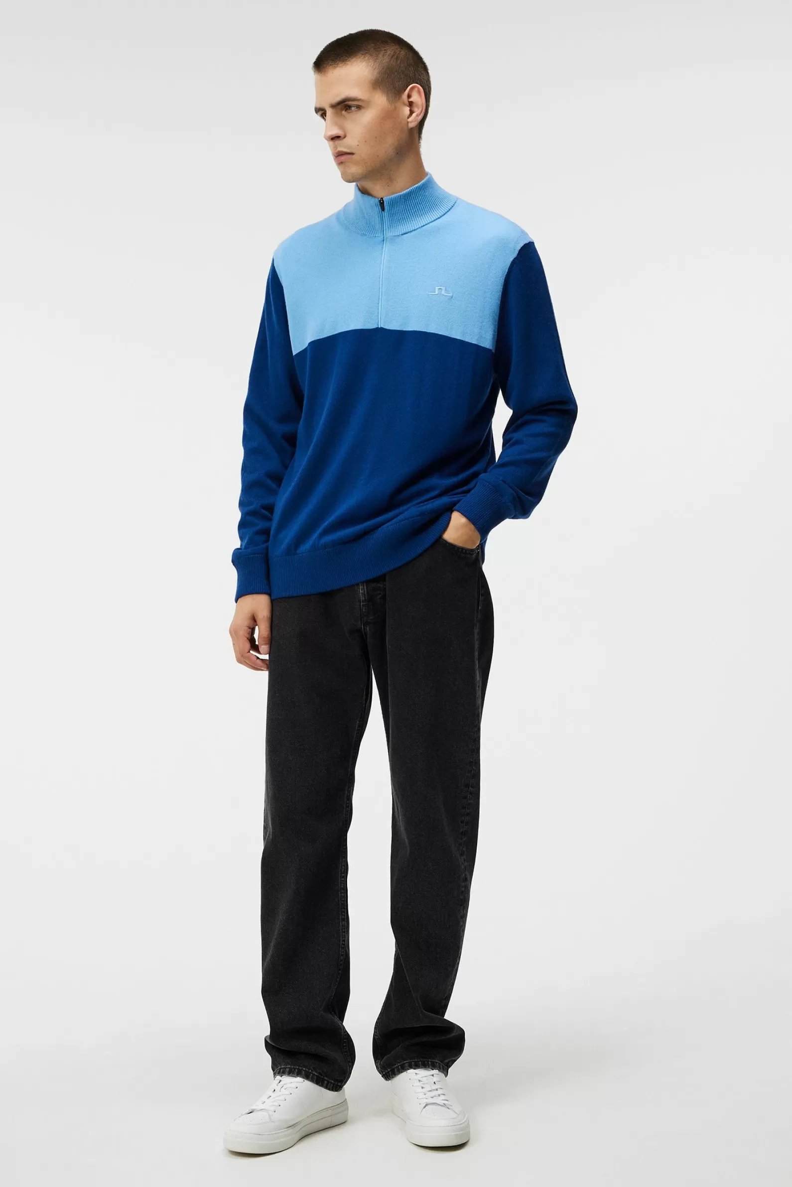 J.Lindeberg Jeff Windbreaker Sweater Estate Blue*MÄN Tröjor | Stickat