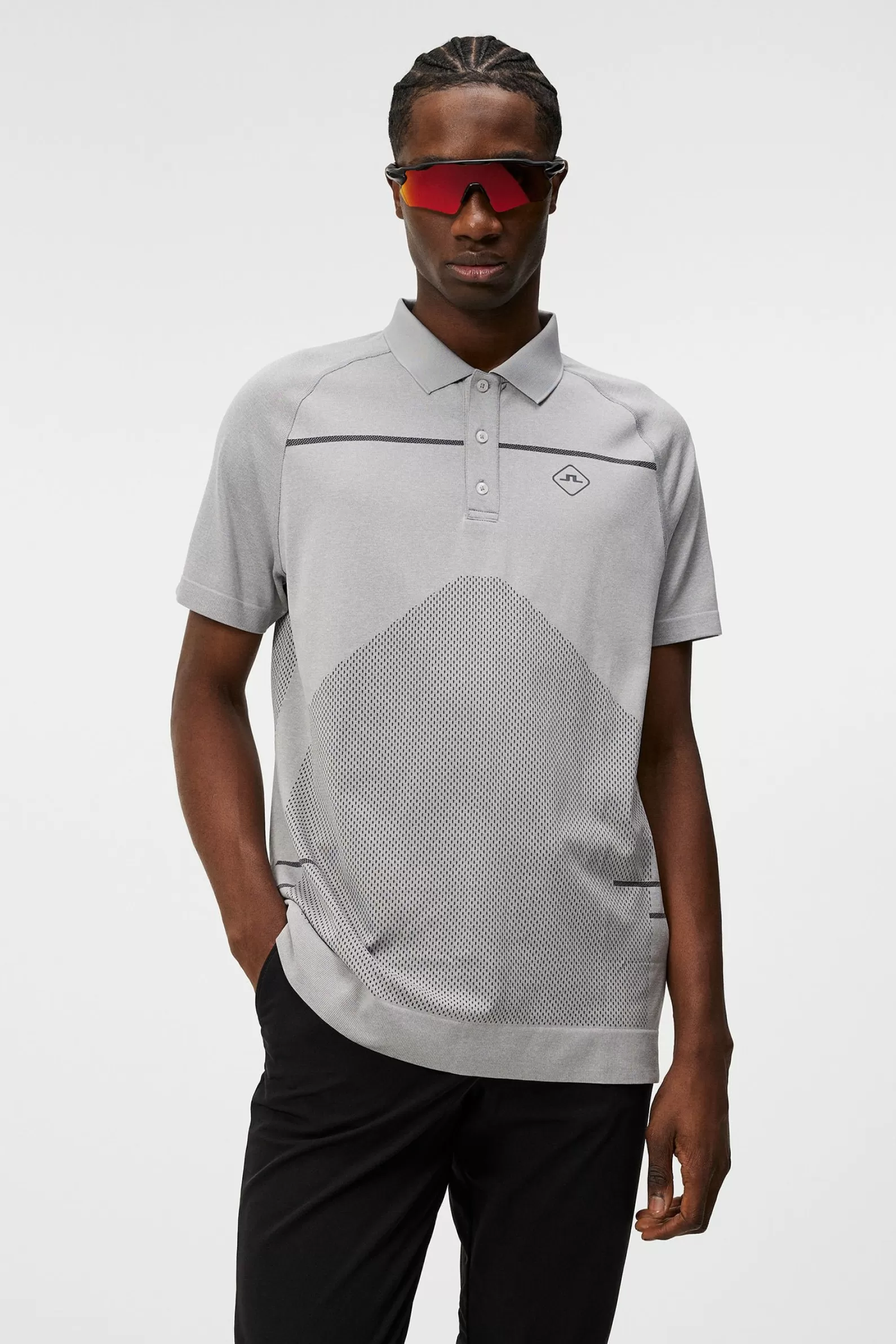 J.Lindeberg Jimmy Seamless Polo Light Grey Melange*MÄN Polotröjor