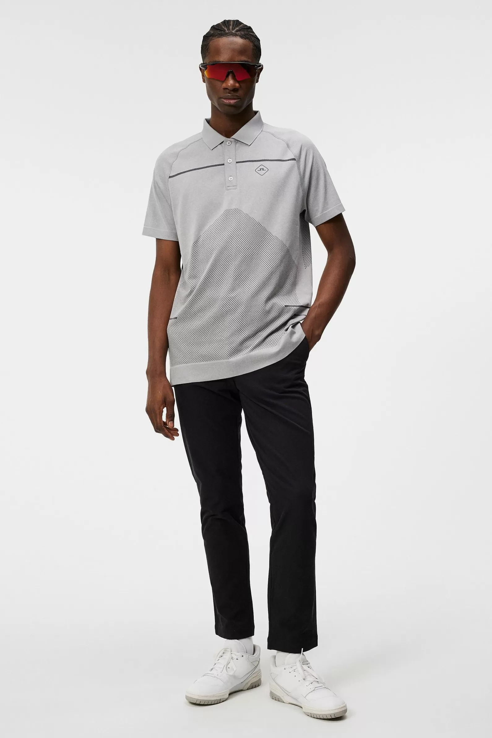 J.Lindeberg Jimmy Seamless Polo Light Grey Melange*MÄN Polotröjor