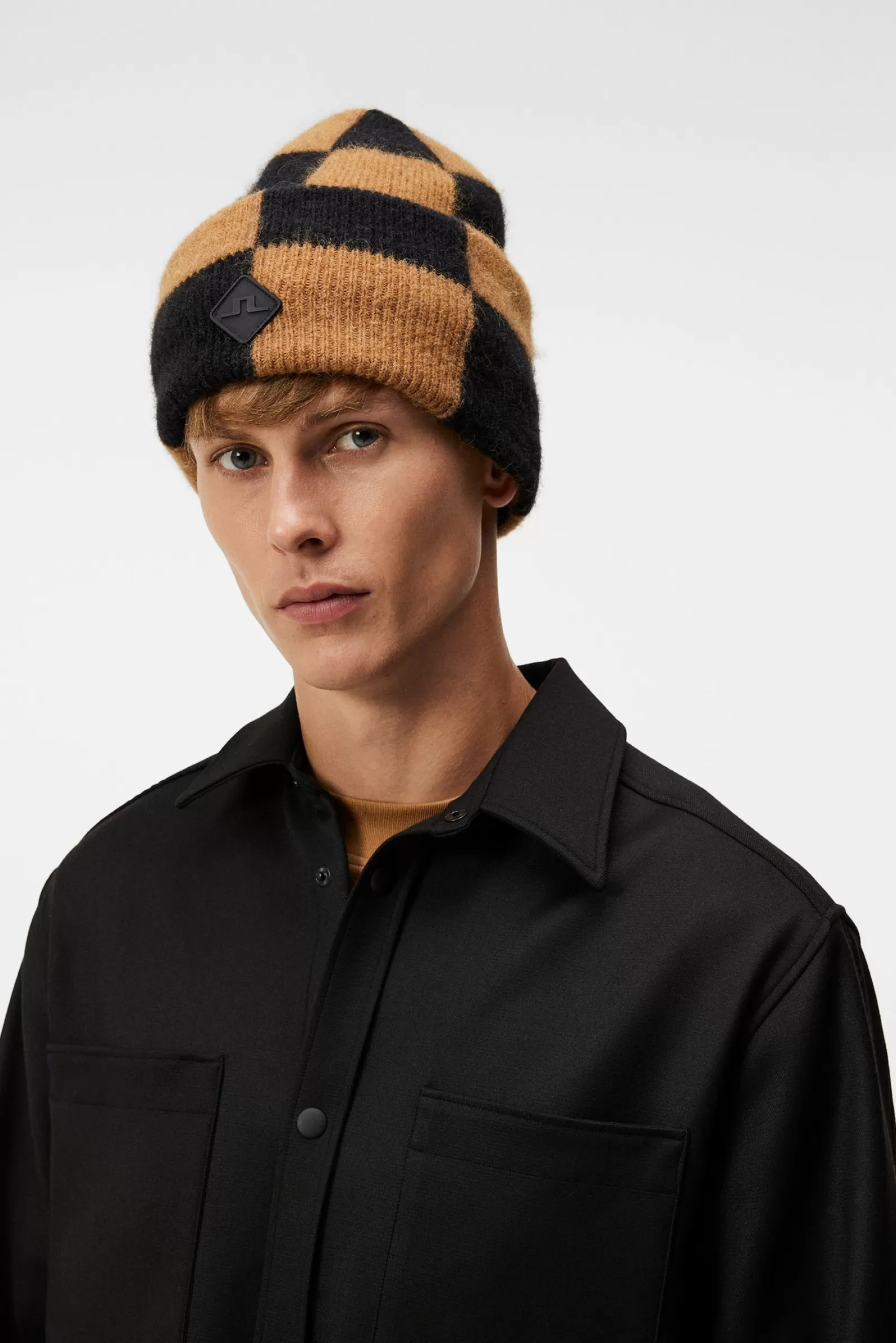 J.Lindeberg Jive Checkered Beanie Black*MÄN Värmetillbehör