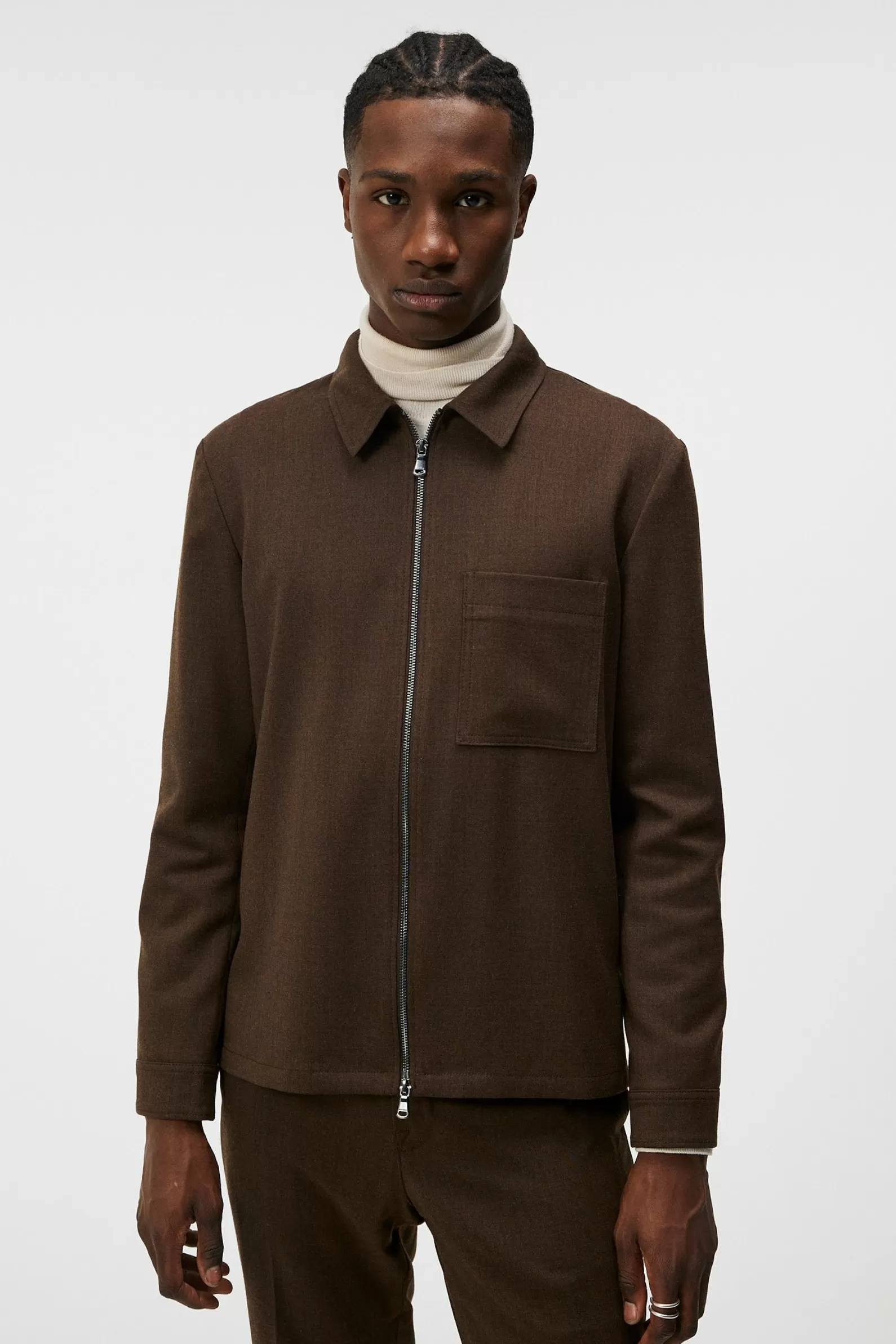 J.Lindeberg Julius Flannel Overshirt Forest Green*MÄN Jackor | Övertröjor | Skjortor
