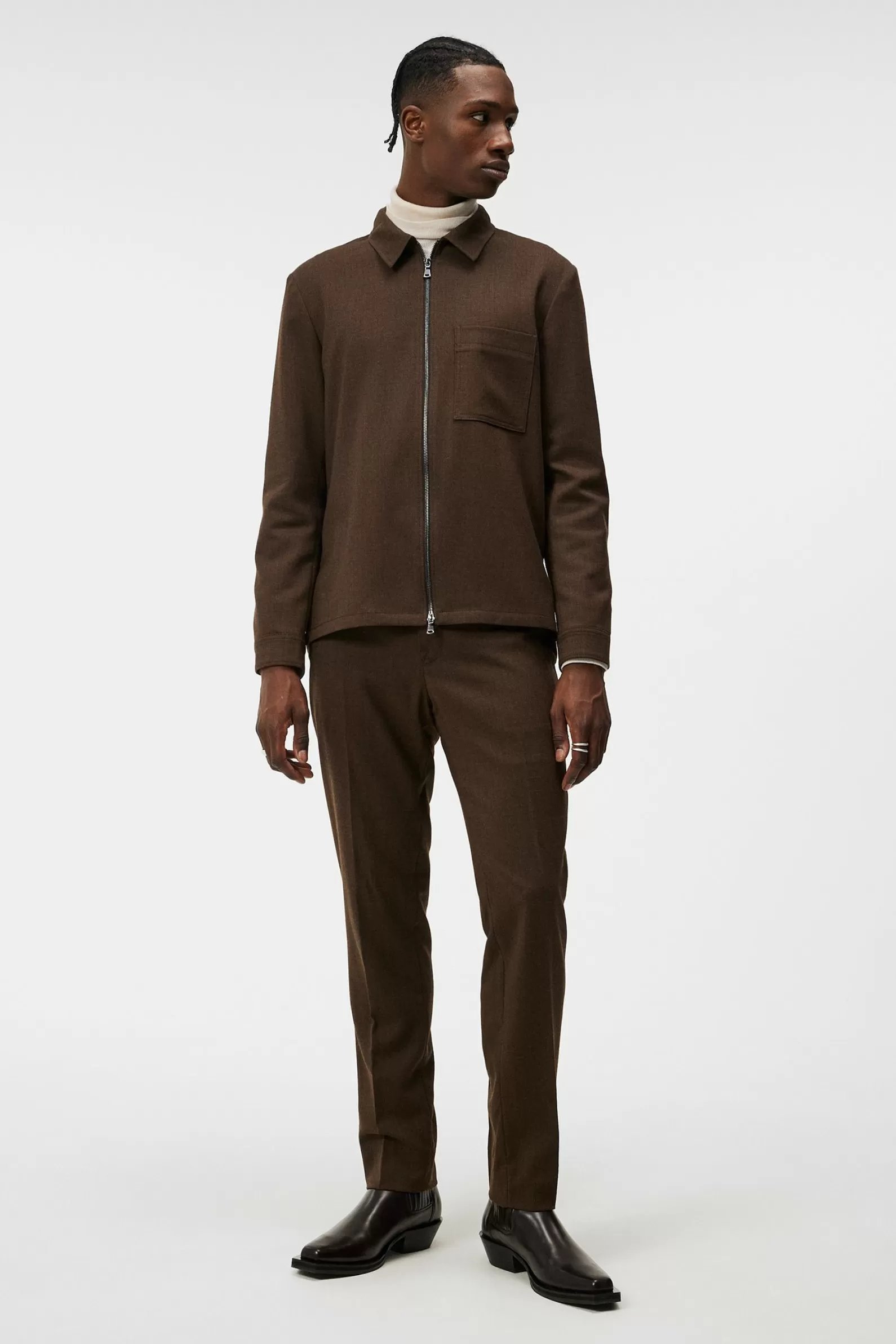 J.Lindeberg Julius Flannel Overshirt Forest Green*MÄN Jackor | Övertröjor | Skjortor