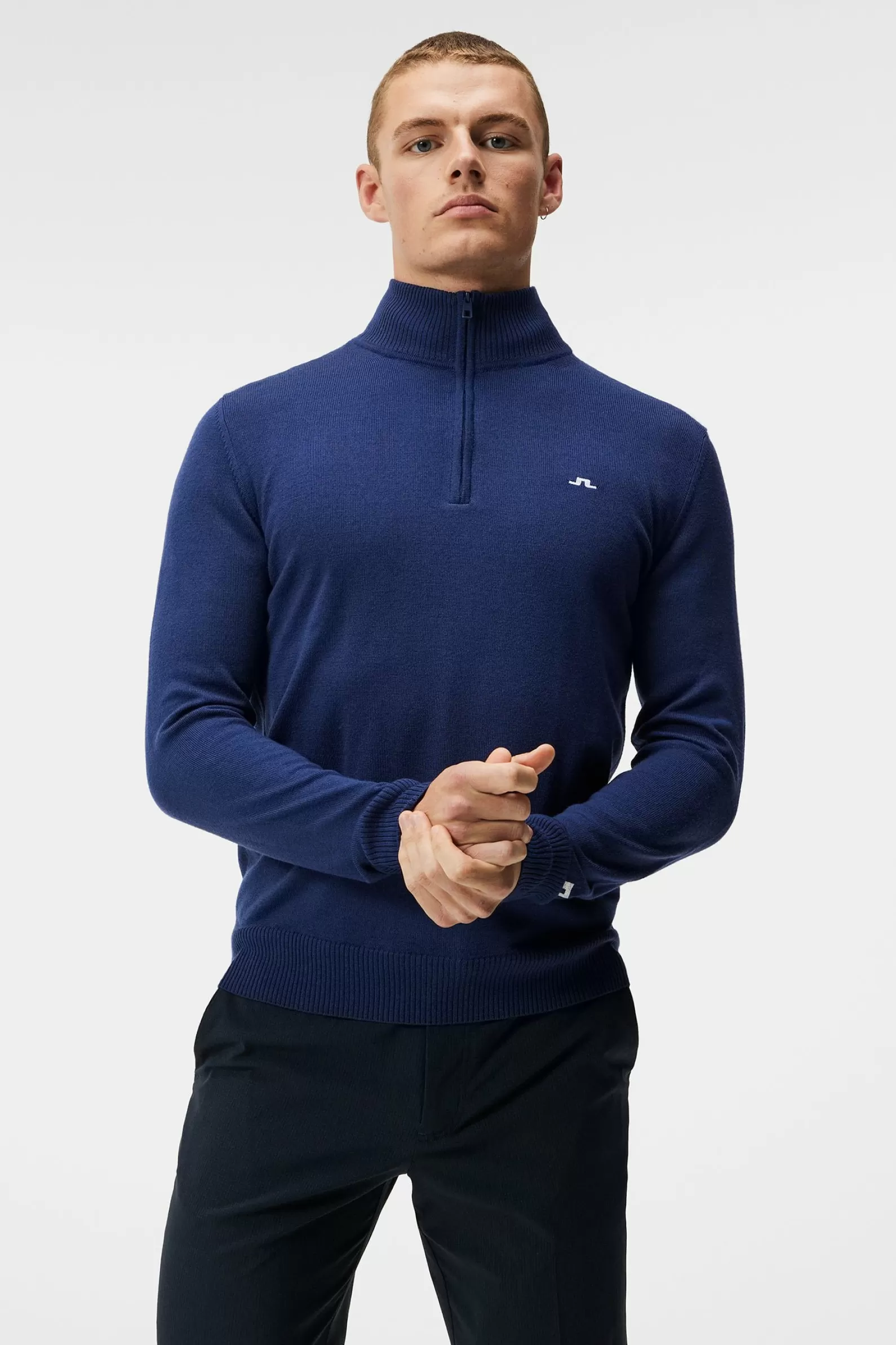 J.Lindeberg Kian Zipped Sweater Estate Blue*MÄN Stickat