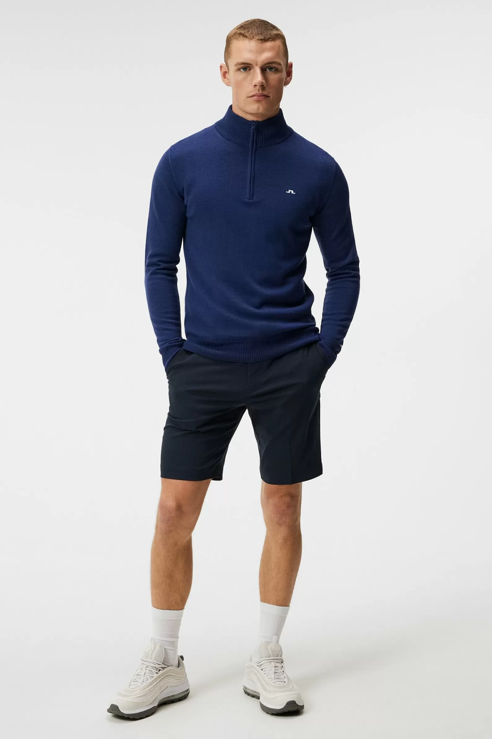 J.Lindeberg Kian Zipped Sweater Estate Blue*MÄN Stickat