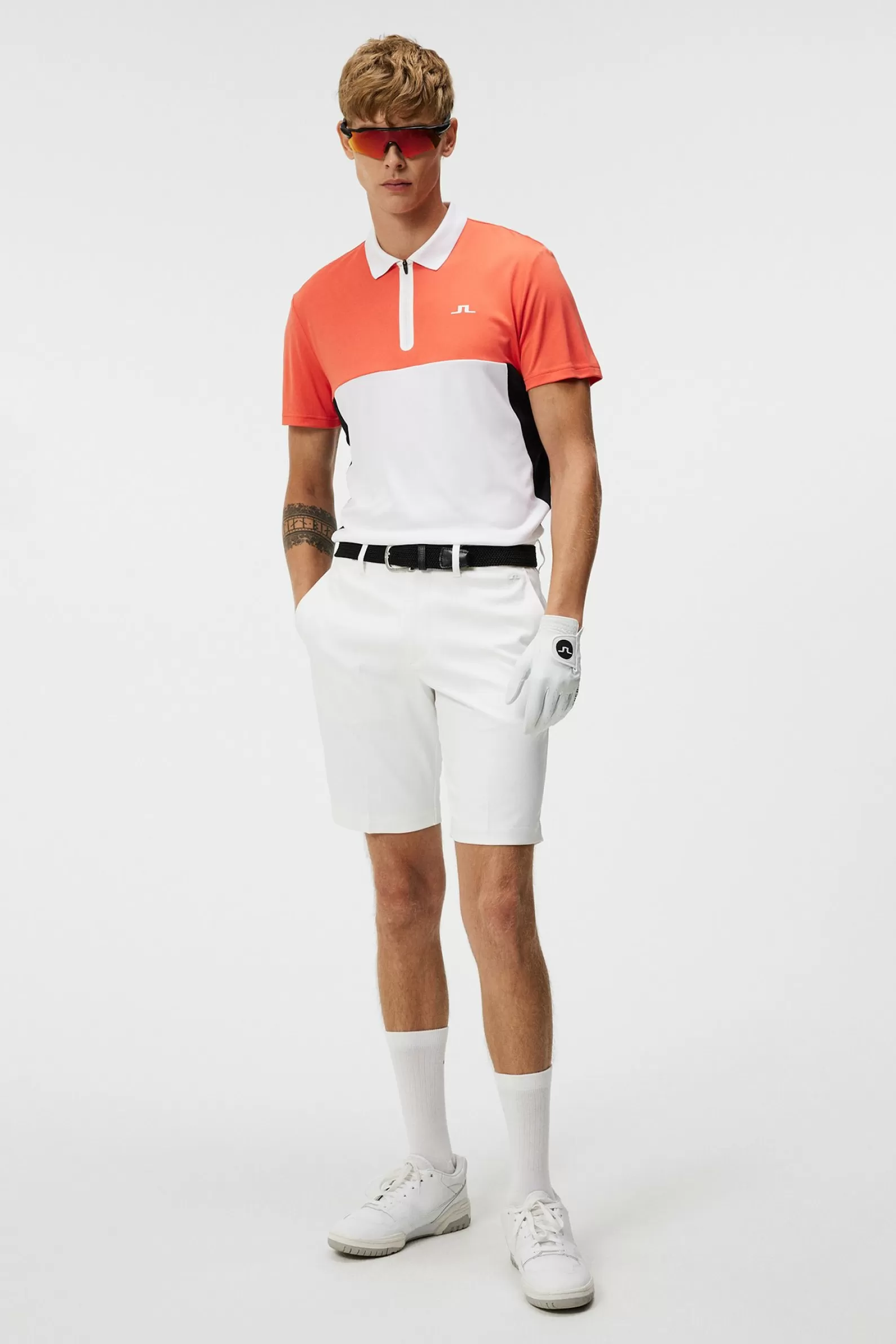 J.Lindeberg Kohen Reg Fit Polo Hot Coral*MÄN Polotröjor