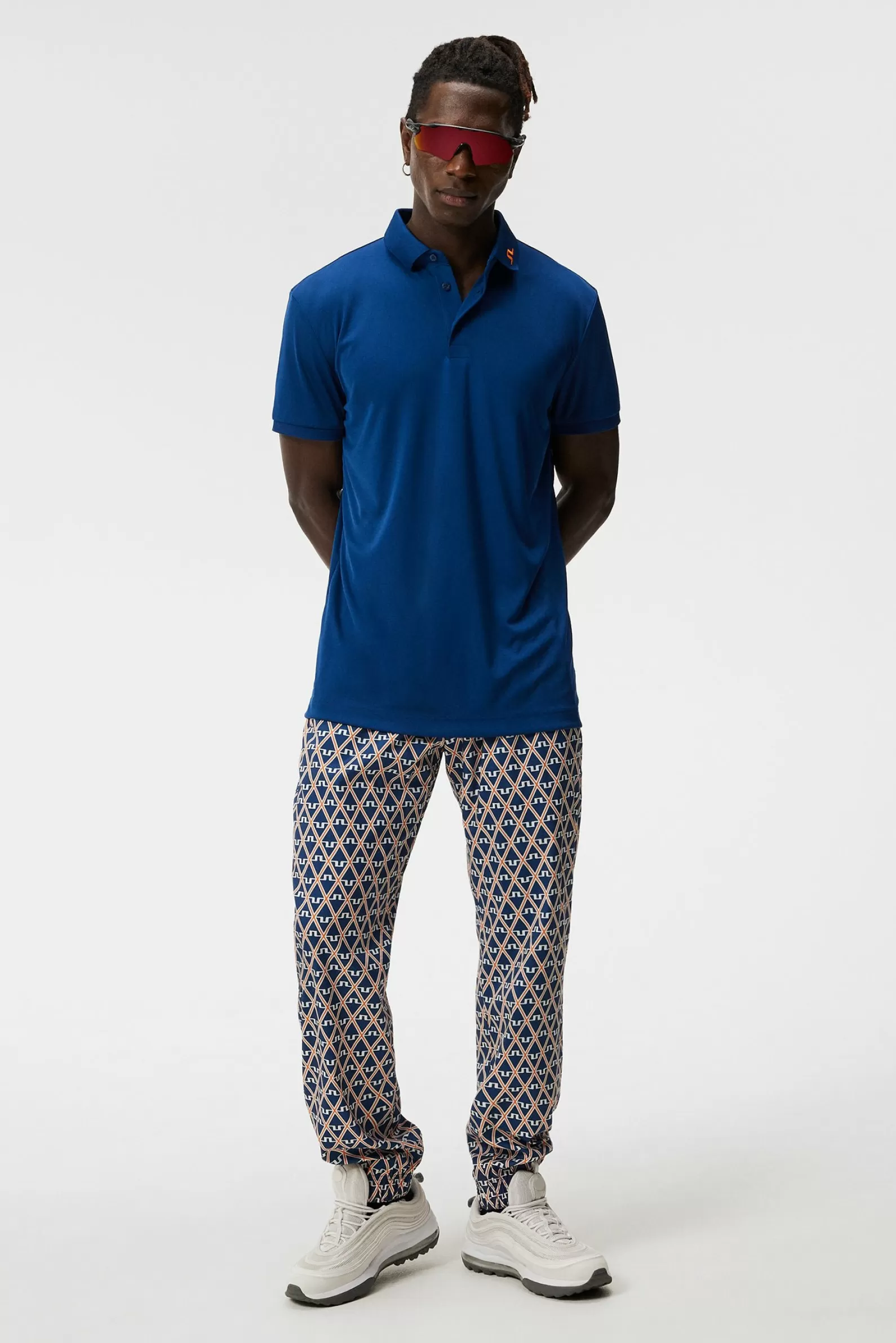 J.Lindeberg Kv Regular Fit Print Polo Estate Blue*MÄN Polotröjor