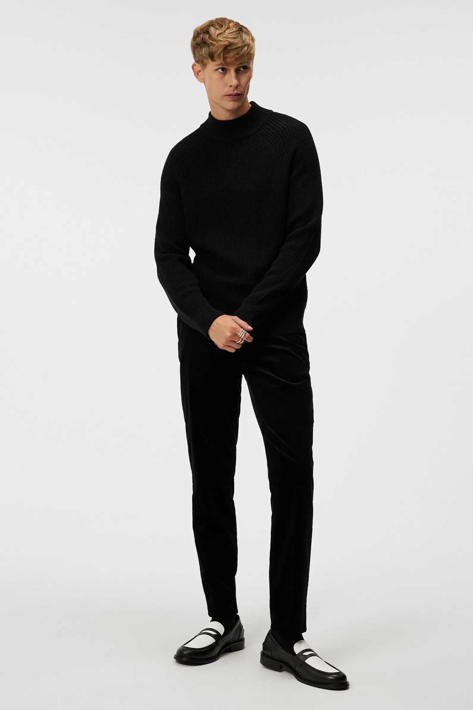 J.Lindeberg Kylan Mock Neck Sweater Black*MÄN Stickat