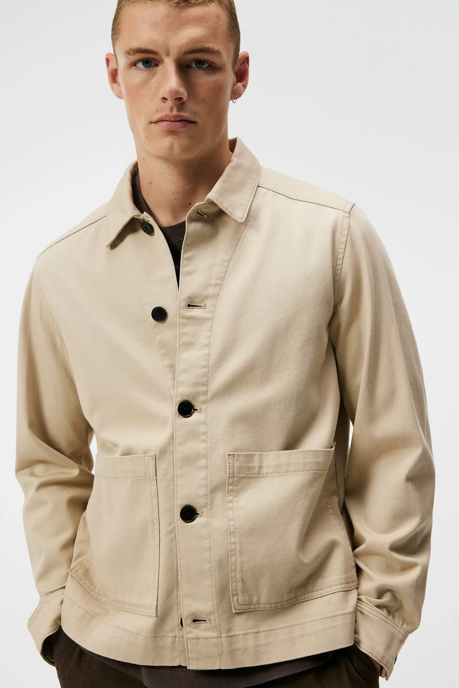 J.Lindeberg Lando Organic Twill Overshirt Oyster Gray*MÄN Jackor | Övertröjor