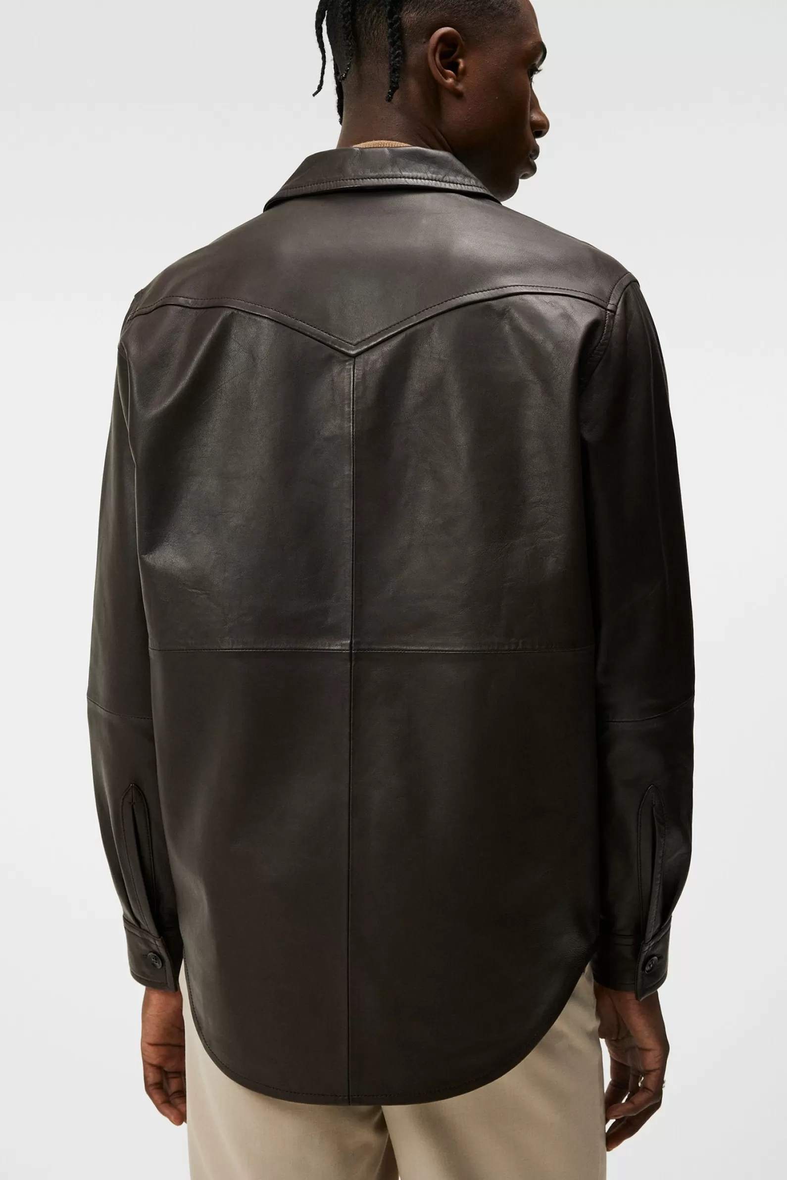 J.Lindeberg Landon Leather Overshirt Delicioso*MÄN Jackor | Övertröjor | Skjortor