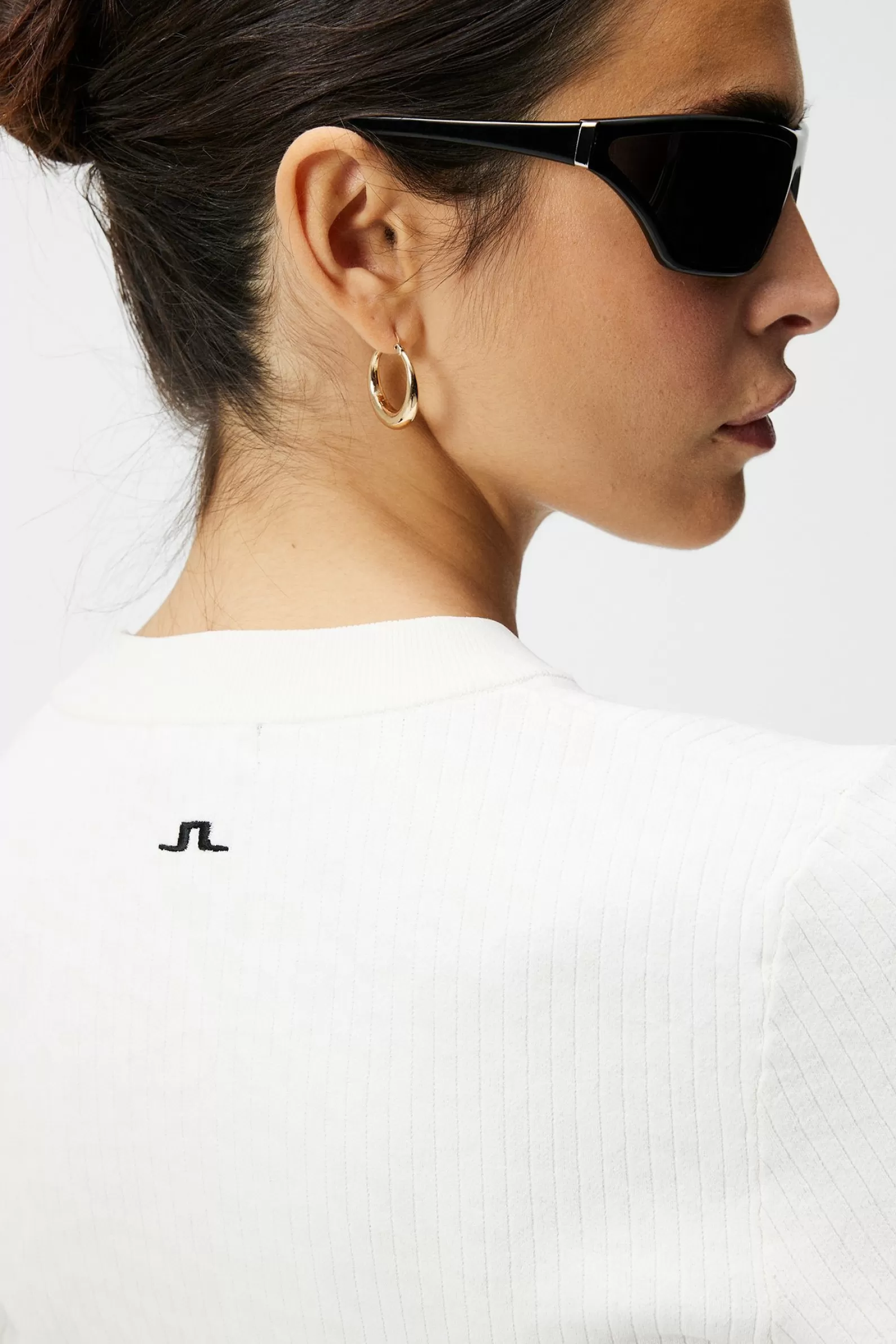 J.Lindeberg Louise Rib Jacquard Knit White*KVINNOR Stickat