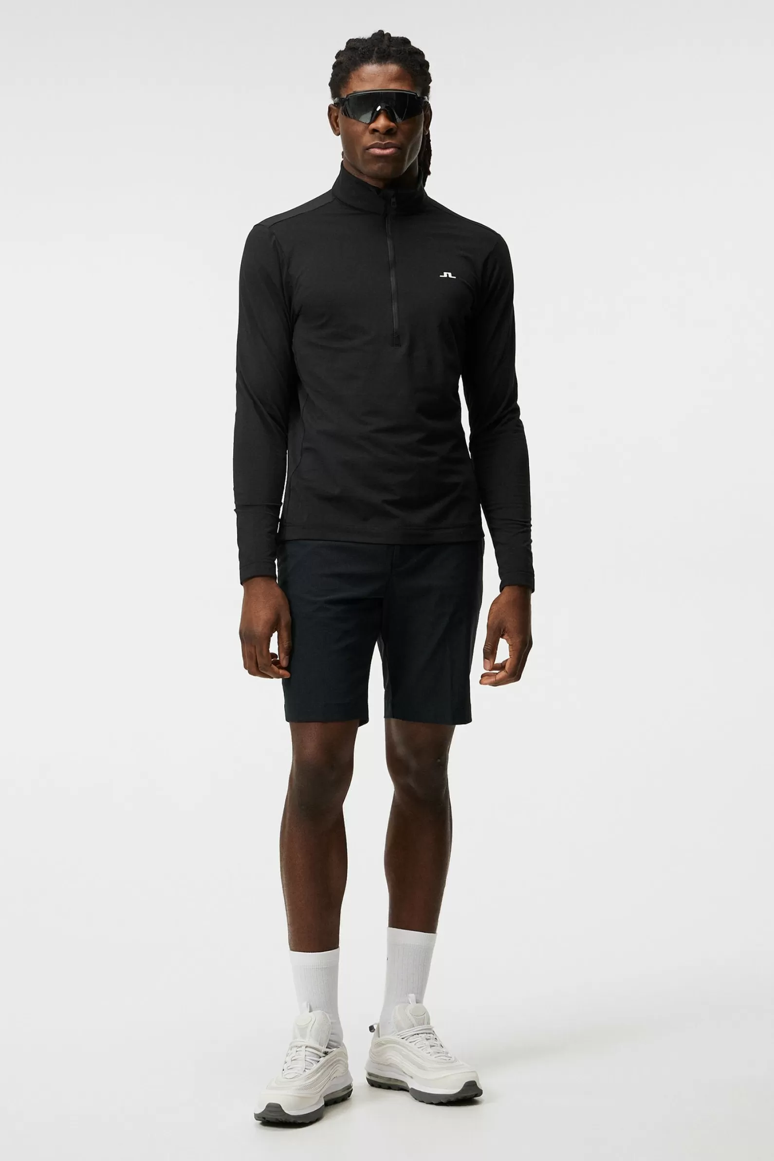 J.Lindeberg Luke Half Zip Mid Layer Black*MÄN Bas- och mellanlager