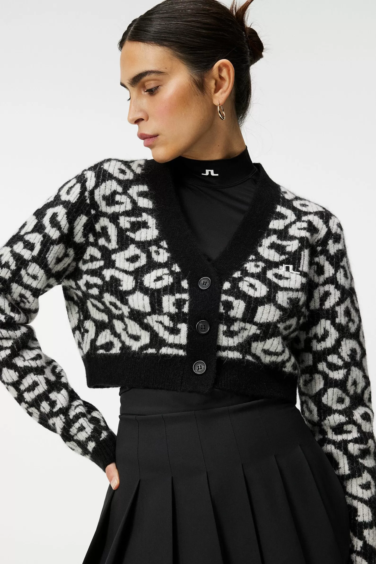 J.Lindeberg Mallory Cropped Cardigan Bw Leopard*KVINNOR Stickat