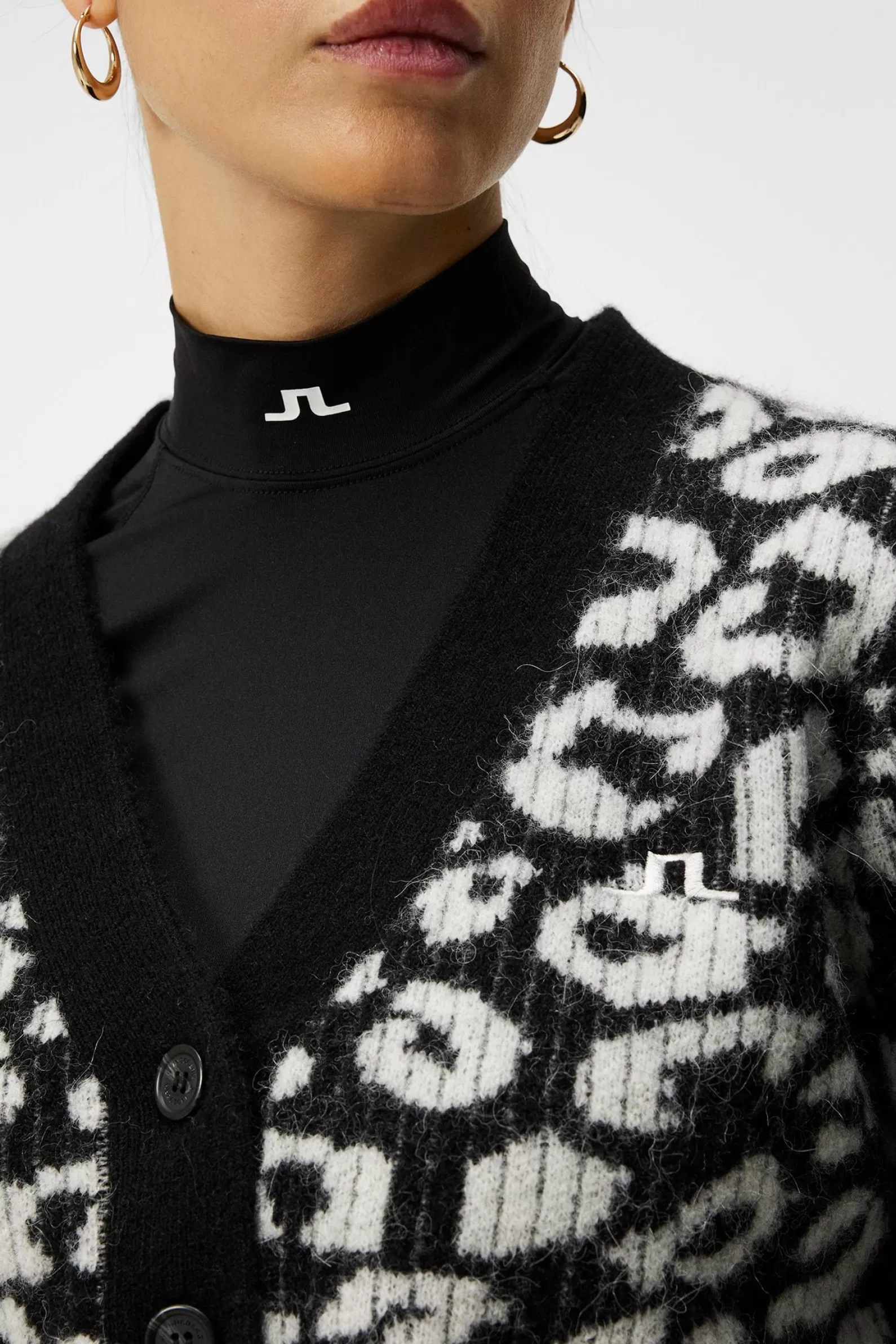 J.Lindeberg Mallory Cropped Cardigan Bw Leopard*KVINNOR Stickat