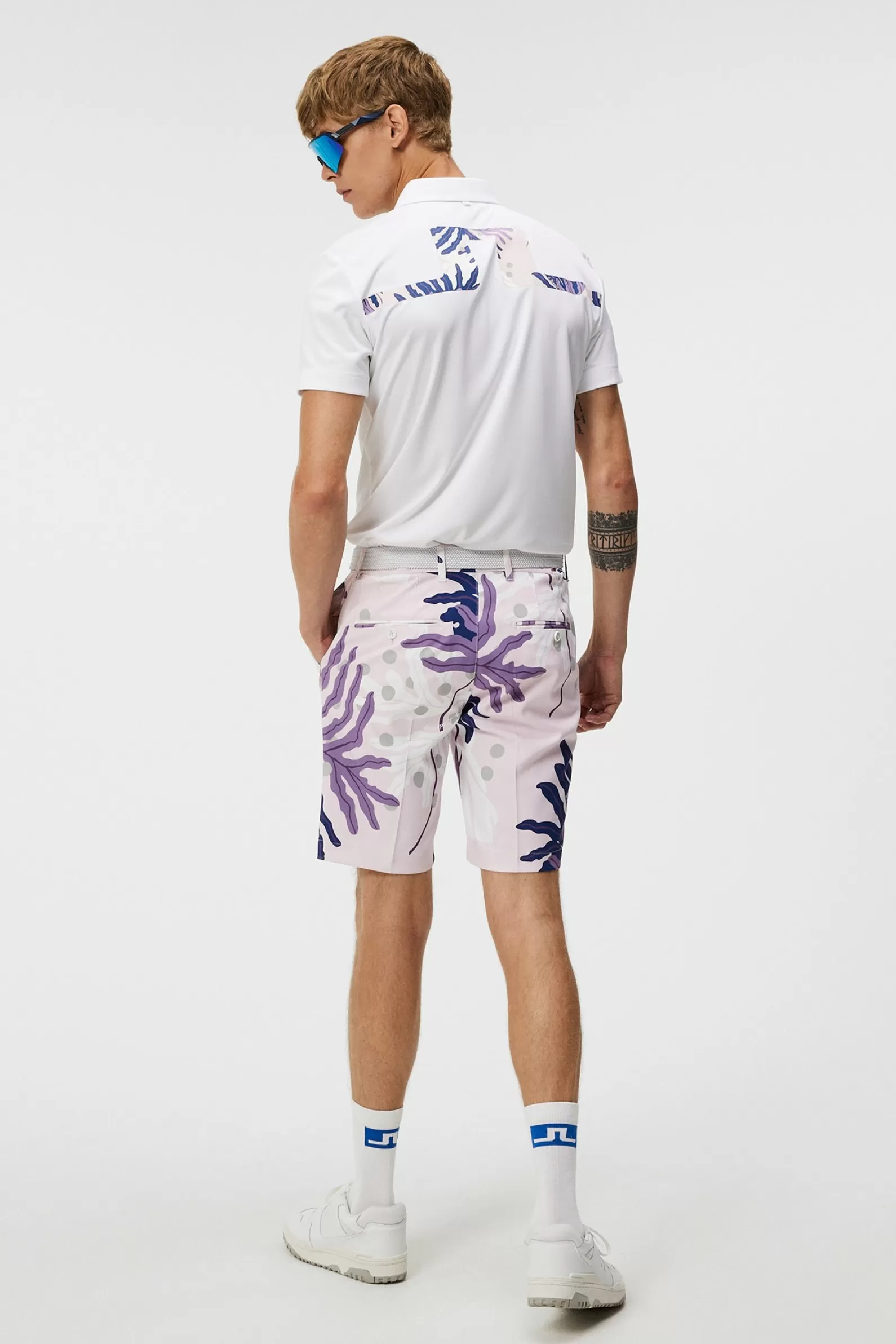 J.Lindeberg Martinregular Fit Polo Paradise Monstera Pink*MÄN Polotröjor