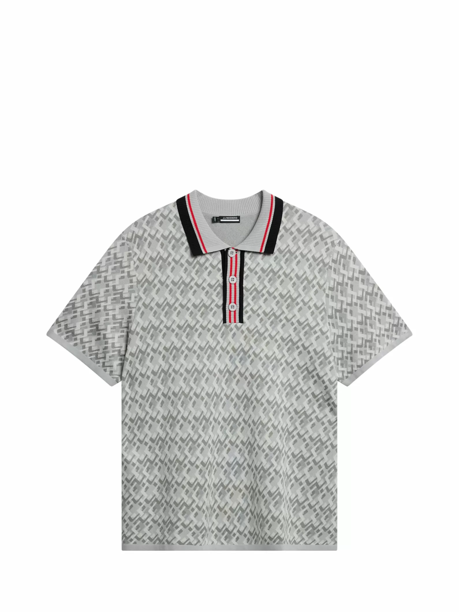 J.Lindeberg Nate Knitted Shirt Jl Micro Bridge Grey*MÄN Polotröjor