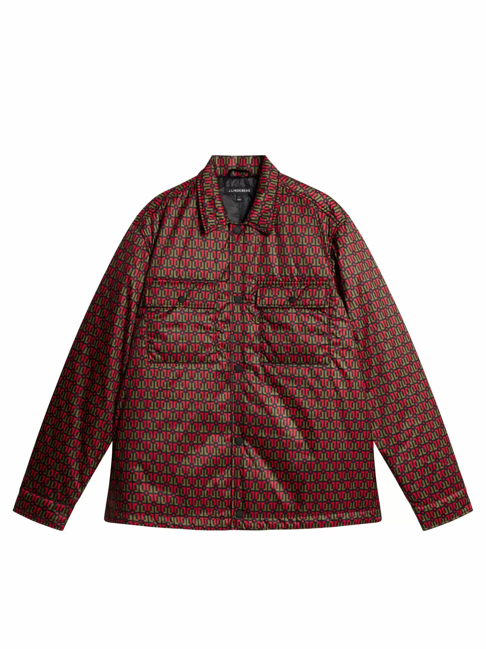 J.Lindeberg Nile Padded Print Overshirt Monk Geo Black*MÄN Jackor | Övertröjor