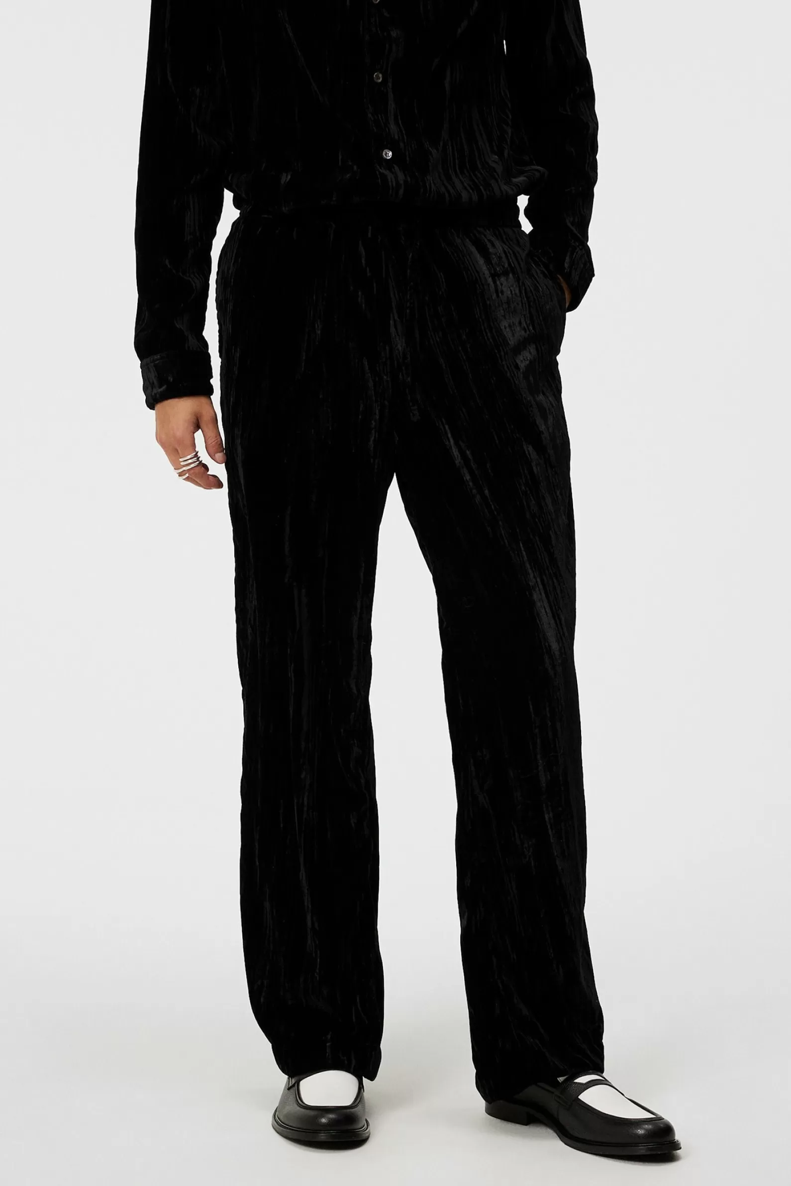 J.Lindeberg Noah Wide Velvet Pants Black*MÄN Byxor