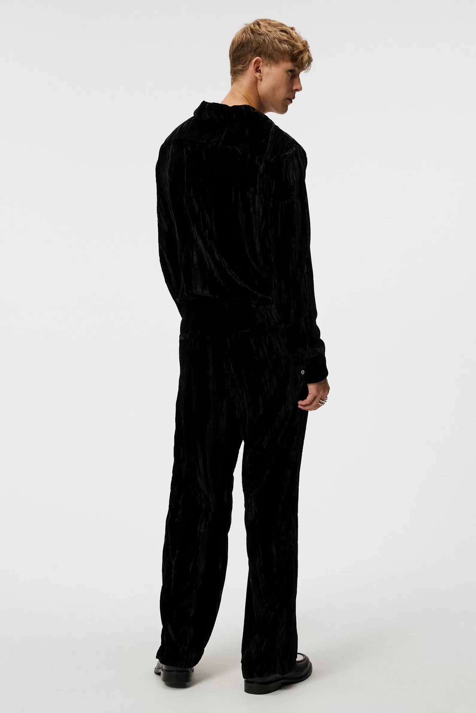 J.Lindeberg Noah Wide Velvet Pants Black*MÄN Byxor