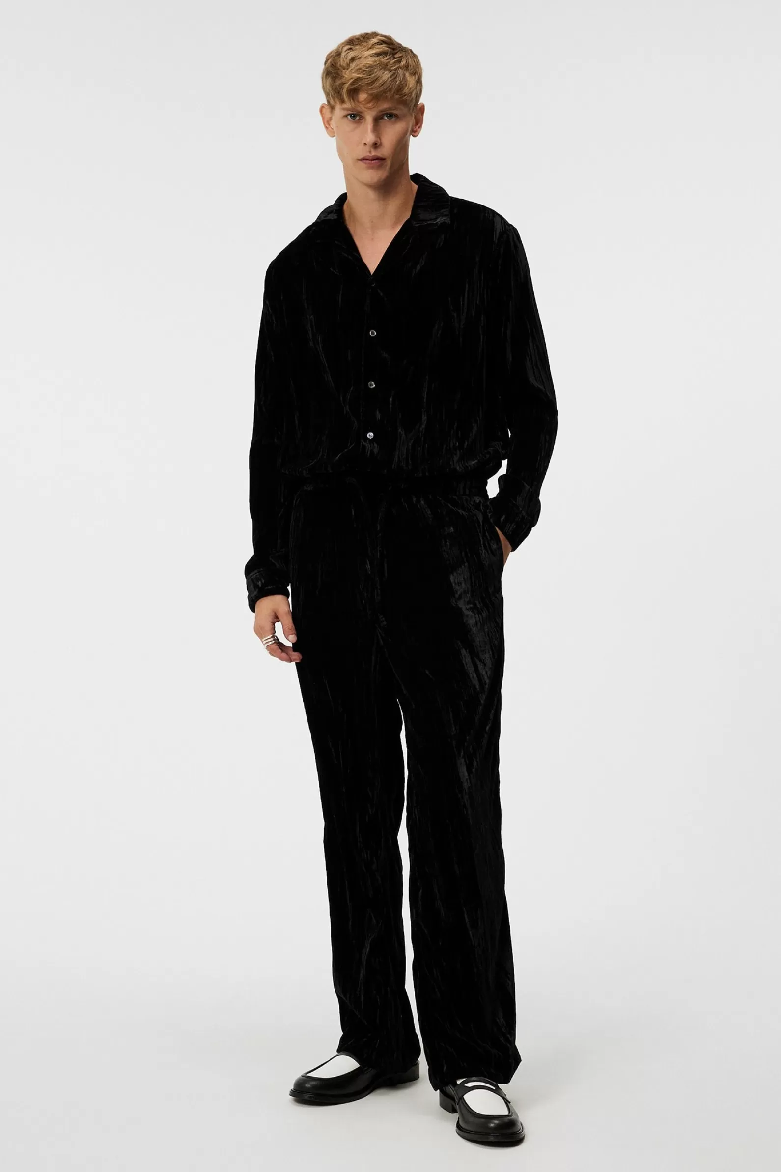 J.Lindeberg Noah Wide Velvet Pants Black*MÄN Byxor