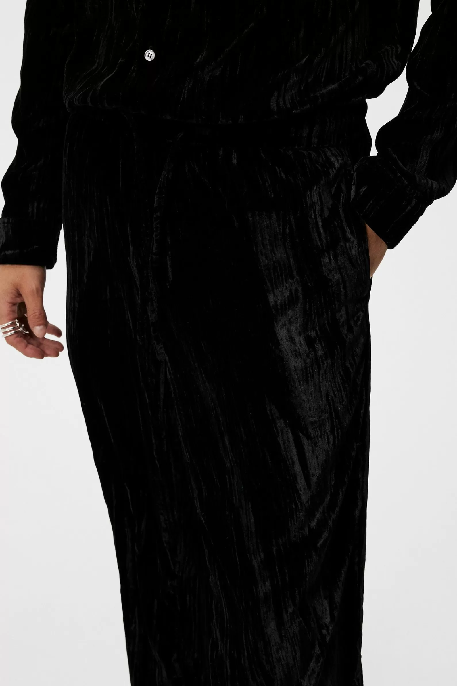 J.Lindeberg Noah Wide Velvet Pants Black*MÄN Byxor