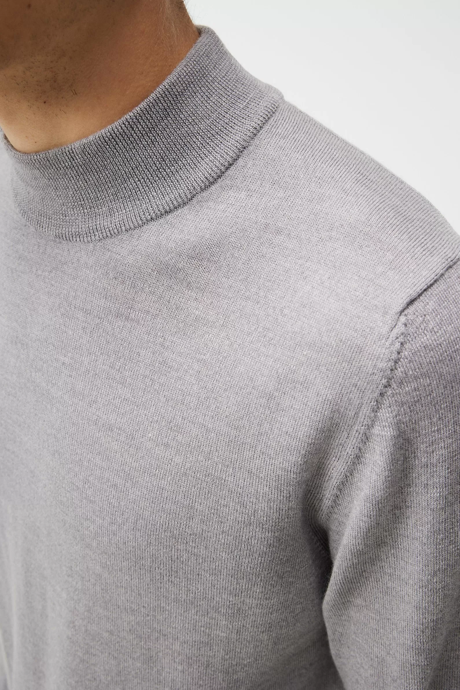 J.Lindeberg Norman Merino Turtle Neck Light Grey Melange*MÄN Stickat