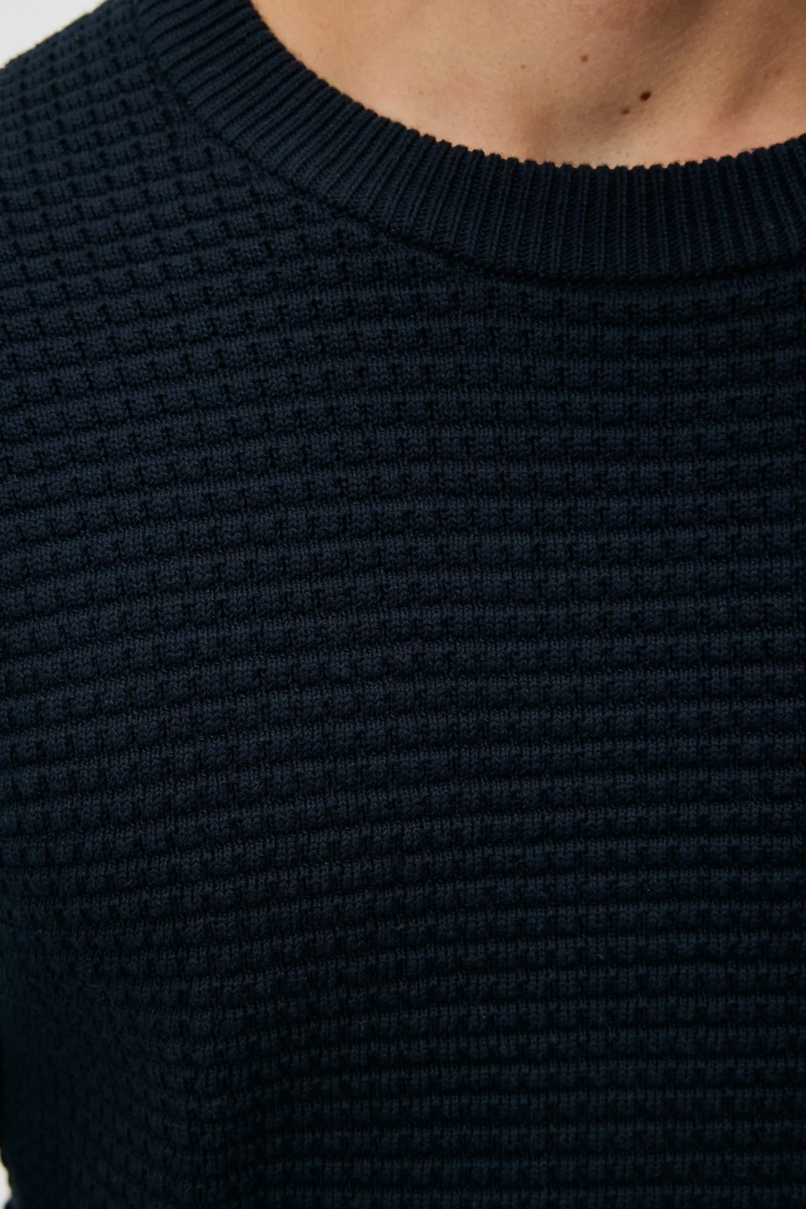 J.Lindeberg Oliver Structure Sweater Jl Navy*MÄN Stickat