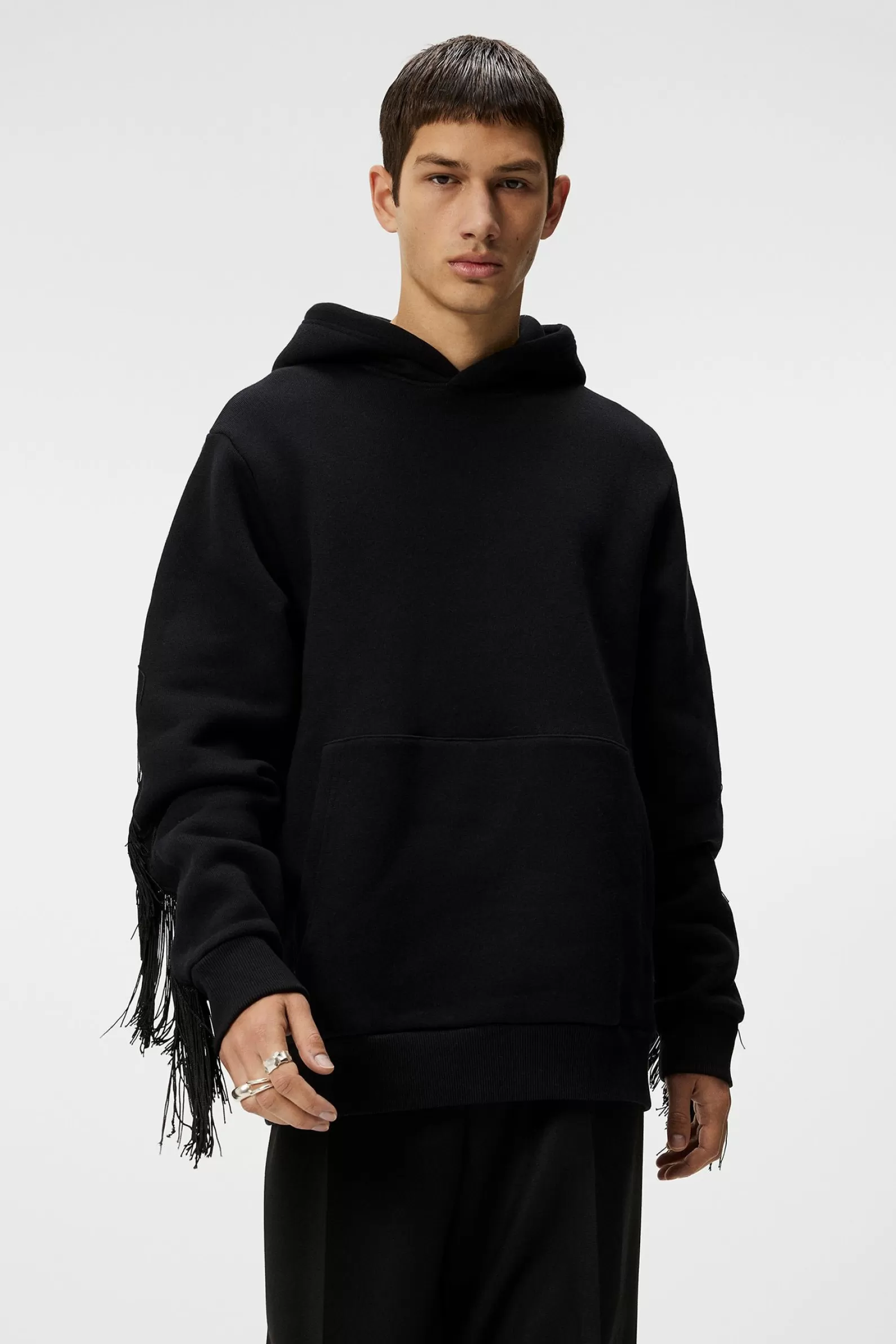 J.Lindeberg Prospector Fringed Hoodie Black*MÄN Hoodies