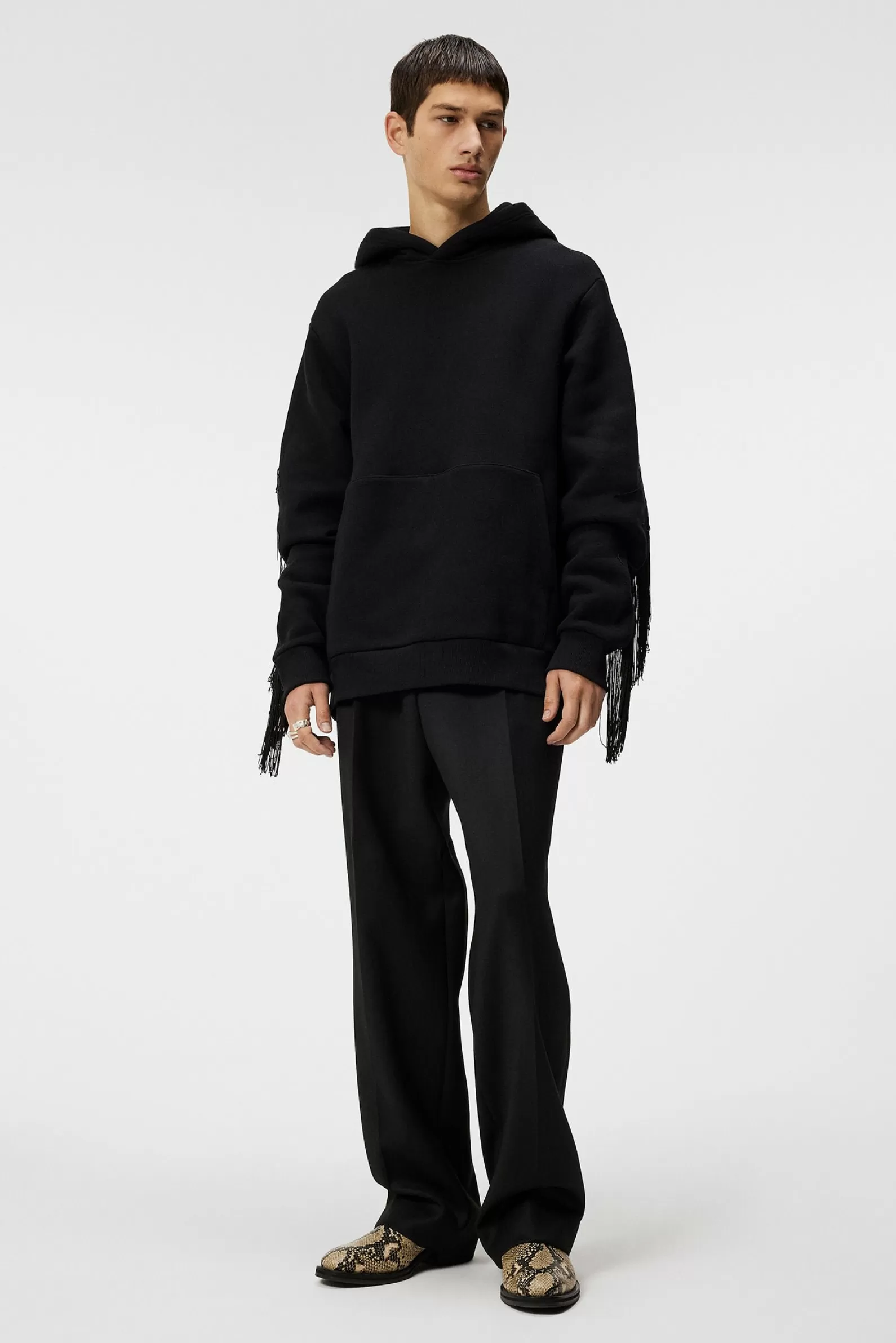 J.Lindeberg Prospector Fringed Hoodie Black*MÄN Hoodies