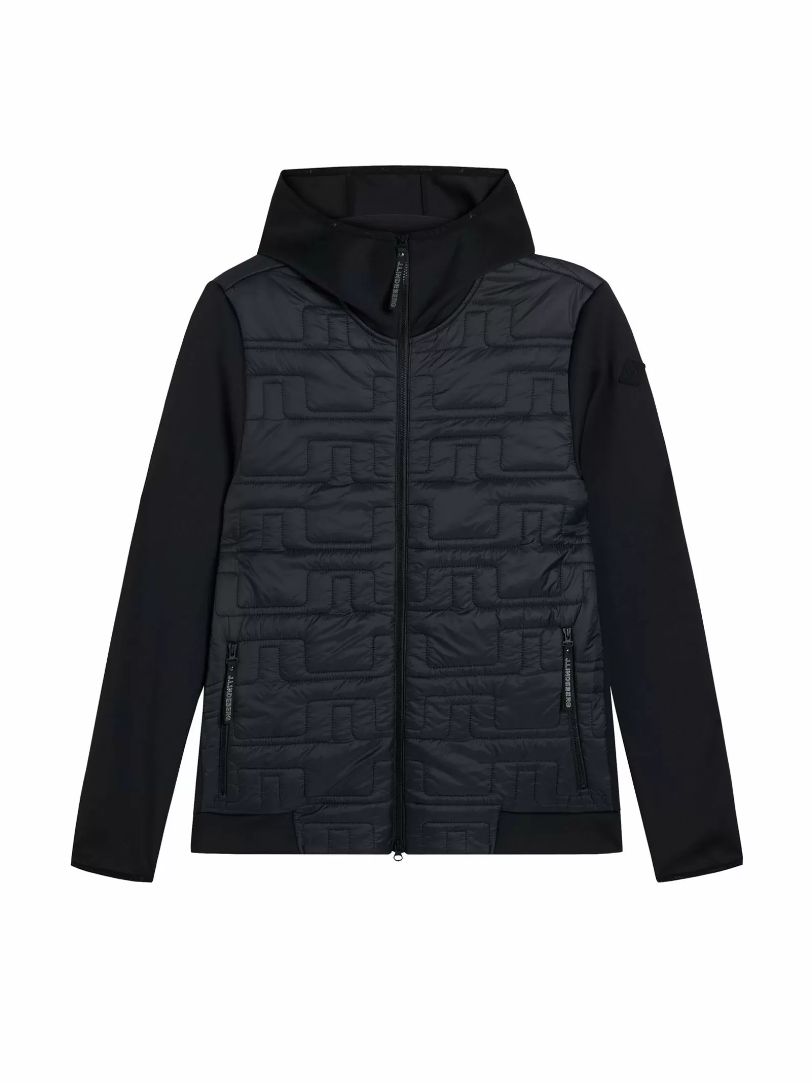 J.Lindeberg Quilt Hybrid Hood Jacket Black*MÄN Jackor