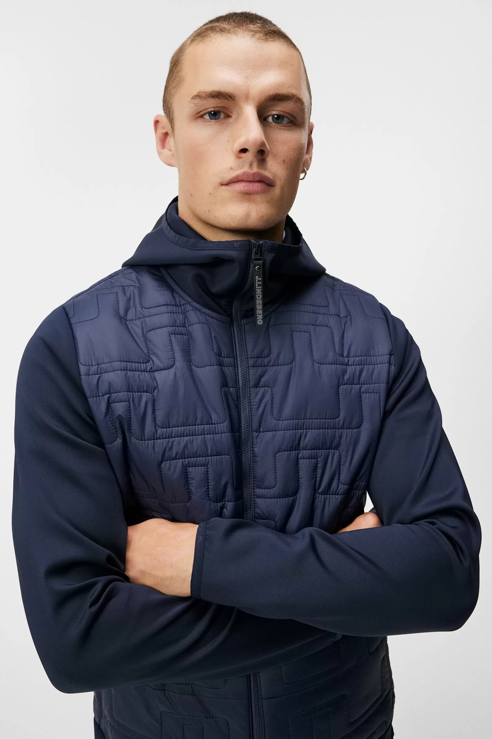 J.Lindeberg Quilt Hybrid Hood Jacket Jl Navy*MÄN Jackor