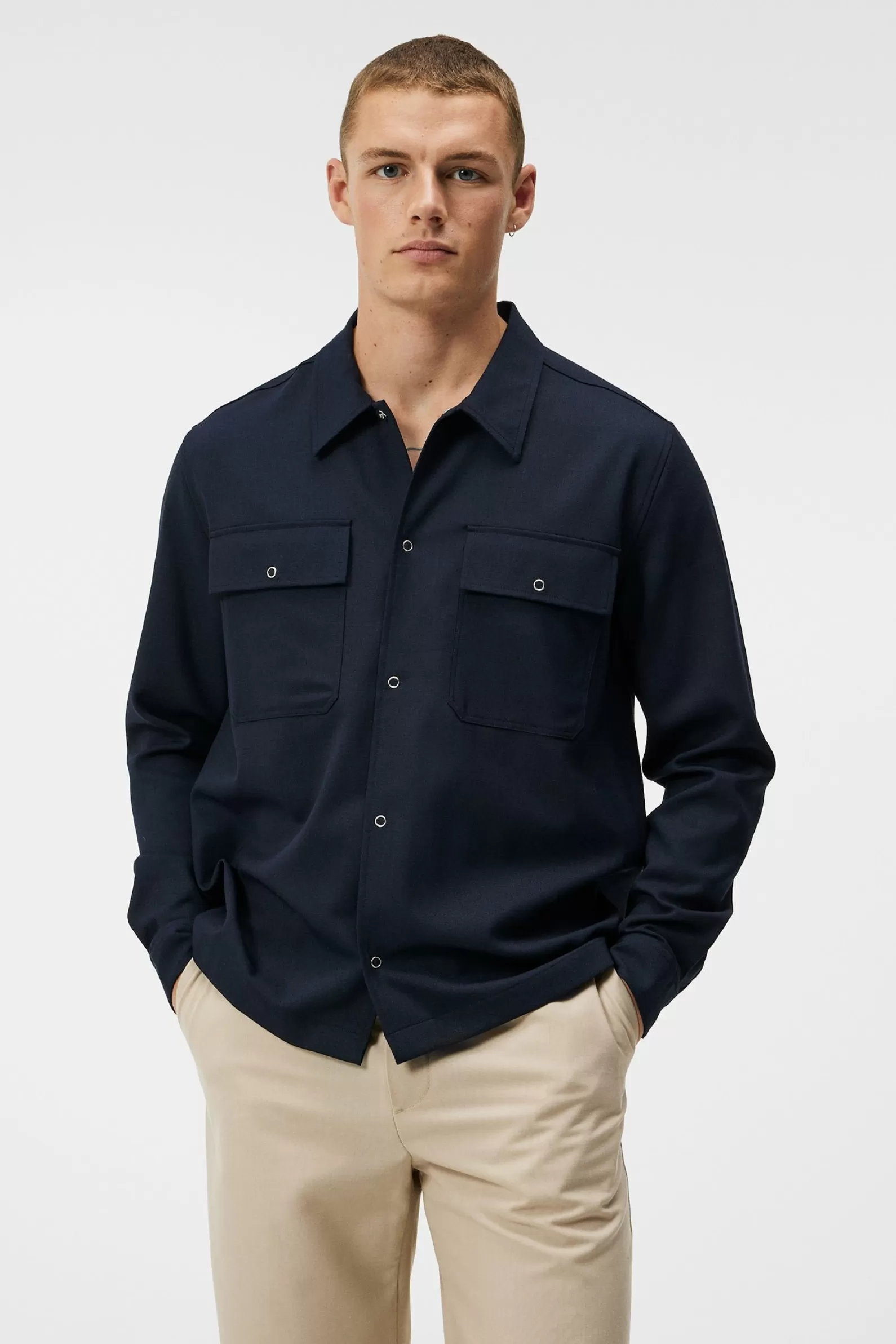 J.Lindeberg Reid Twill Overshirt Jl Navy*MÄN Jackor | Övertröjor | Skjortor