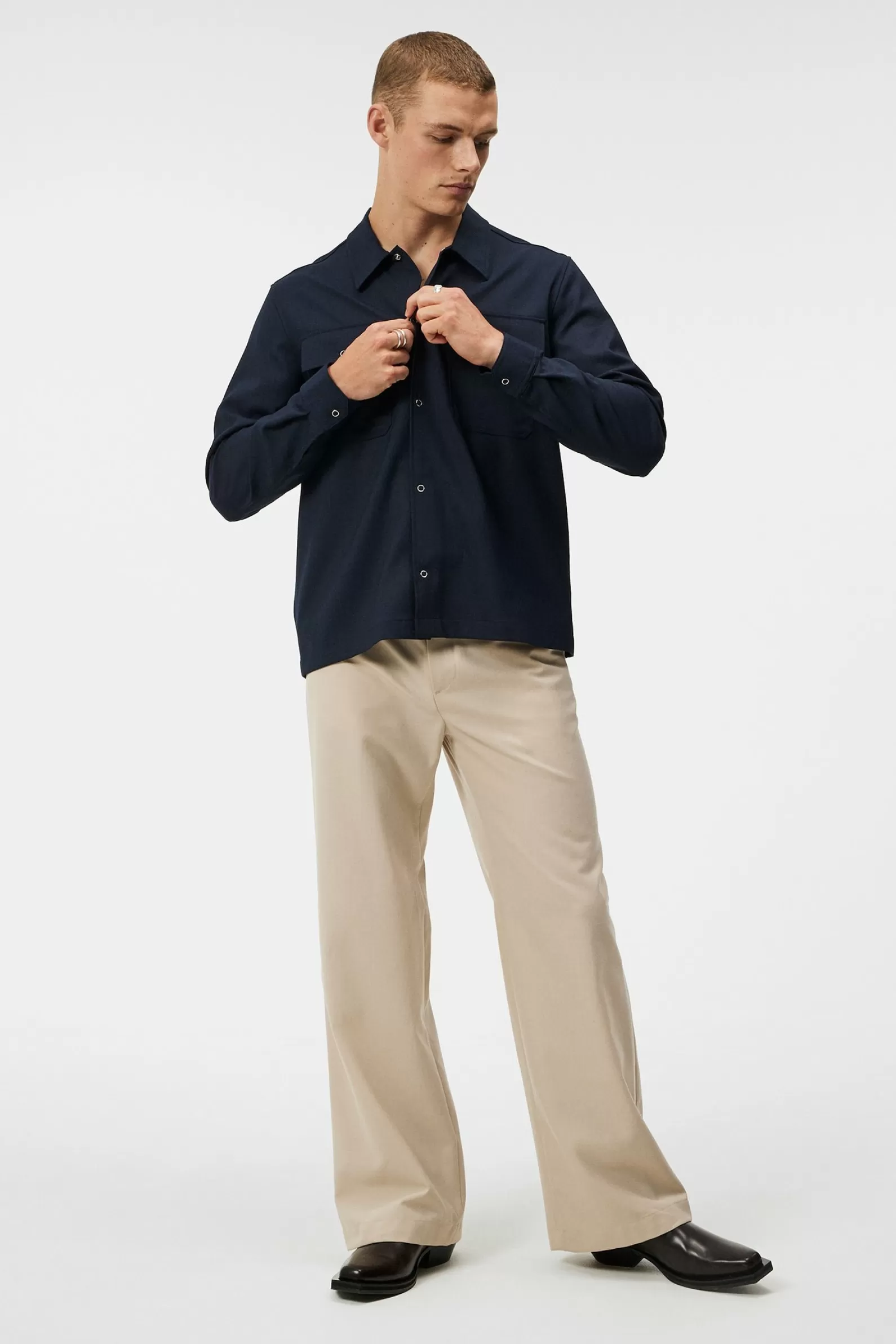 J.Lindeberg Reid Twill Overshirt Jl Navy*MÄN Jackor | Övertröjor | Skjortor