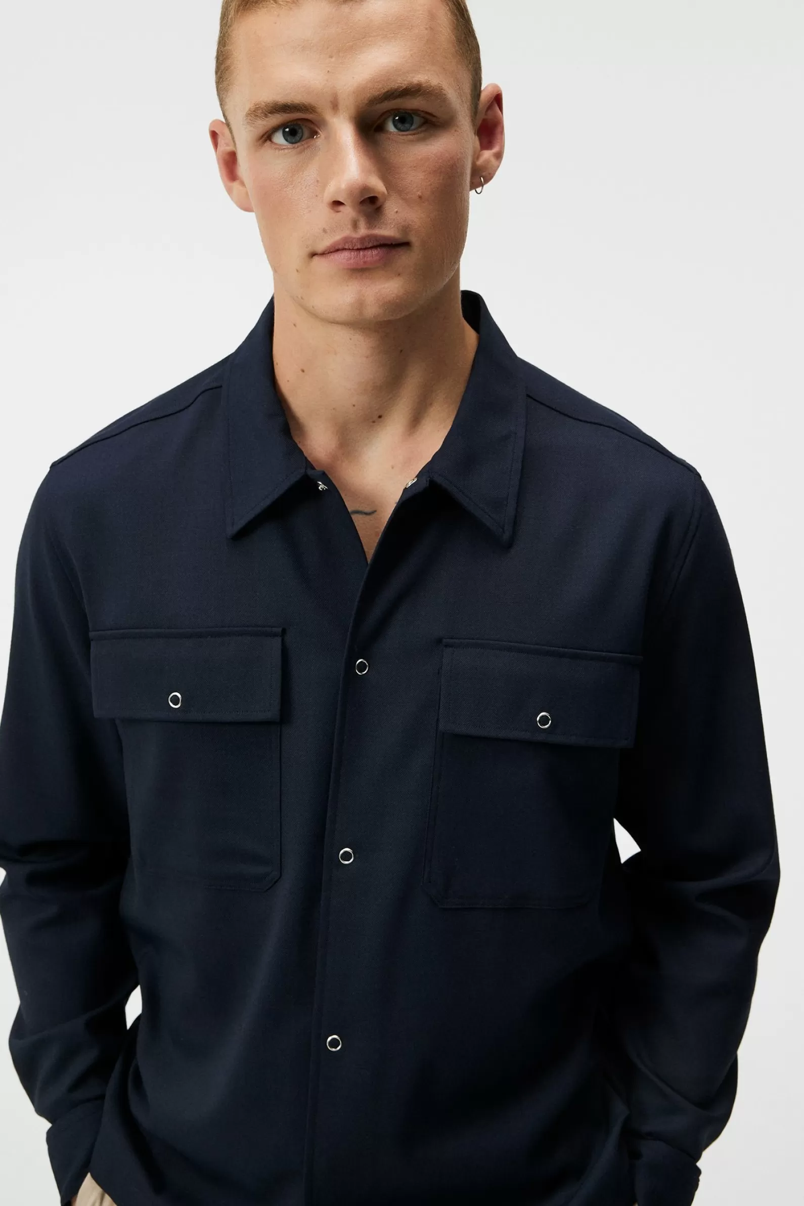 J.Lindeberg Reid Twill Overshirt Jl Navy*MÄN Jackor | Övertröjor | Skjortor