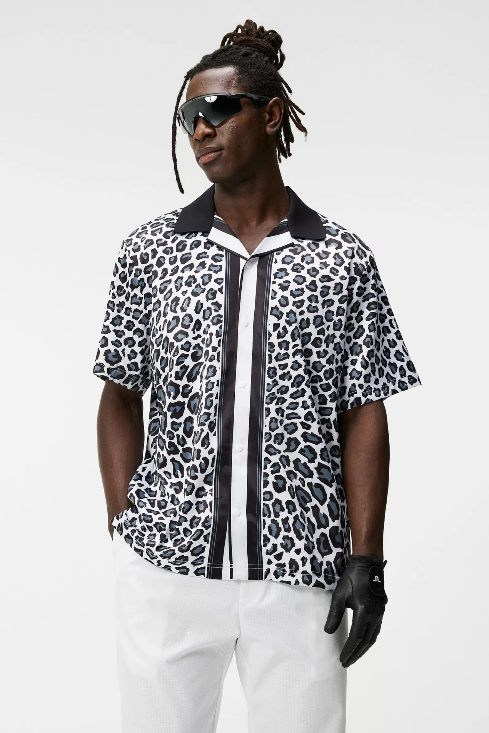 J.Lindeberg Roscoe Print Shirt Bw Leopard*MÄN Polotröjor