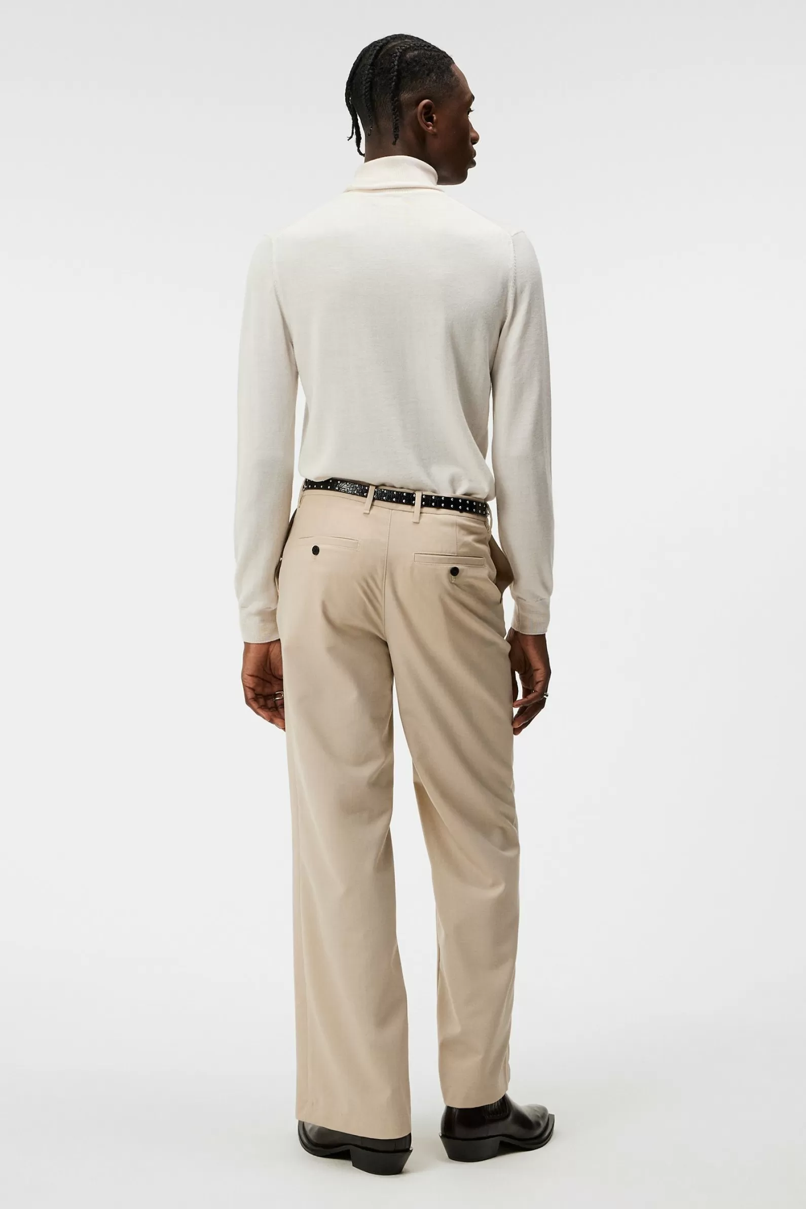 J.Lindeberg Sonny Wide Wool Pants Oyster Gray*MÄN Byxor