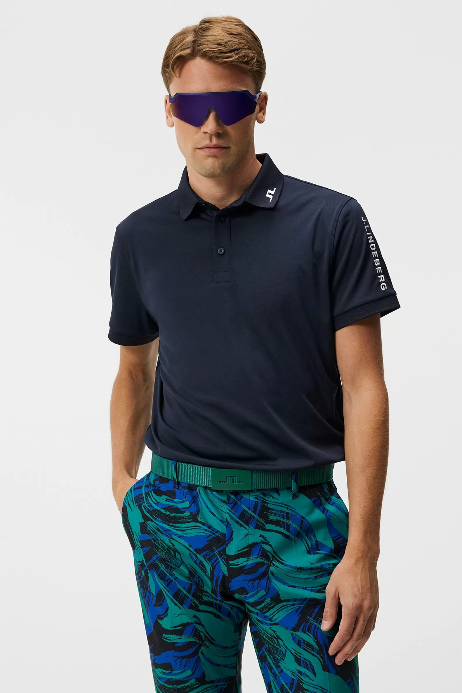 J.Lindeberg Tour Tech Slim Fit Polo Estate Blue*MÄN Polotröjor