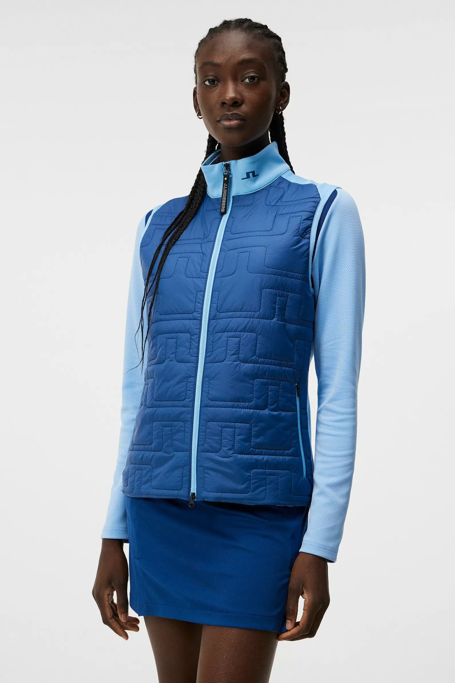 J.Lindeberg W Quilt Hybrid Vest Estate Blue*KVINNOR Gilets