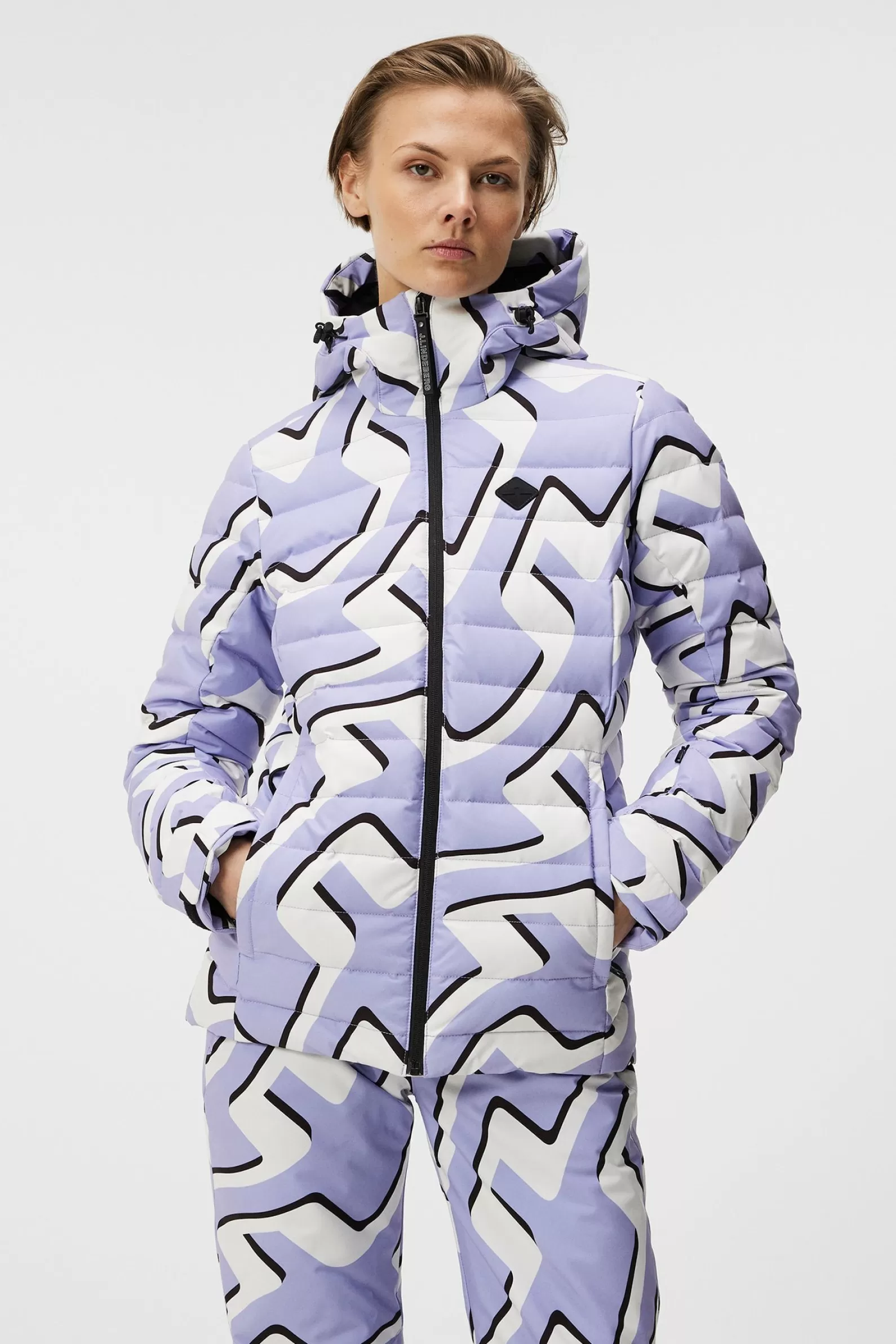 J.Lindeberg W Thermic Down Jacket Printed Bridge Wave Sweet Lavender*KVINNOR Jackor