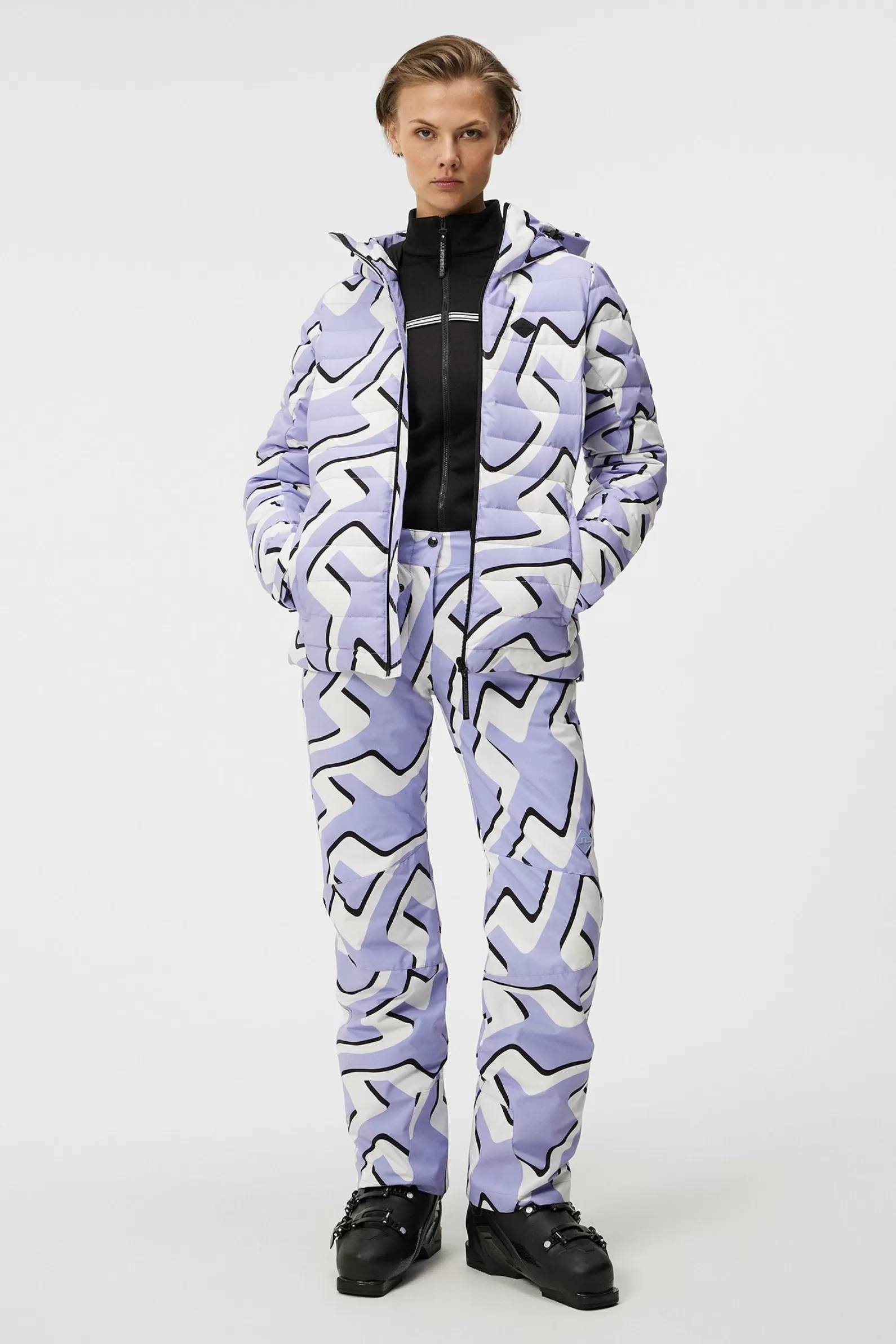 J.Lindeberg W Thermic Down Jacket Printed Bridge Wave Sweet Lavender*KVINNOR Jackor