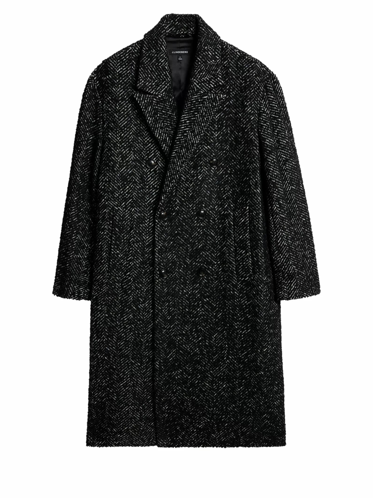 J.Lindeberg Willy Herringbone Coat Black Melange*MÄN Jackor | Rockar