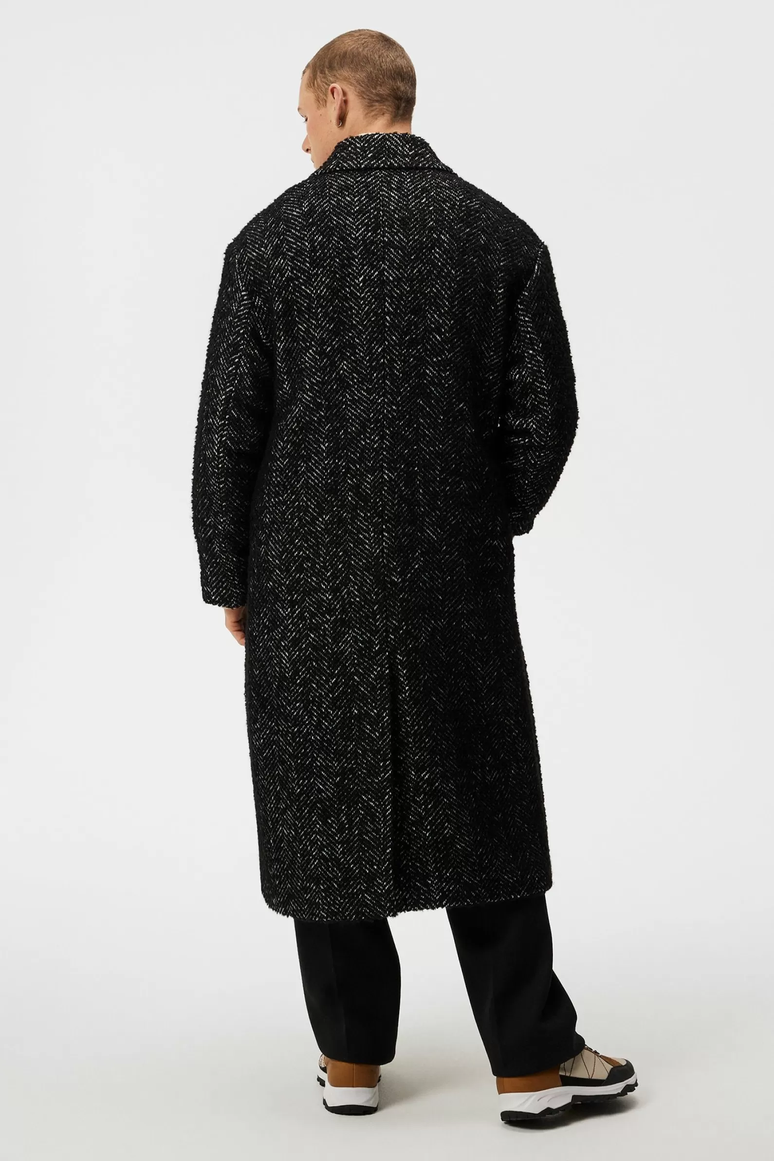 J.Lindeberg Willy Herringbone Coat Black Melange*MÄN Jackor | Rockar